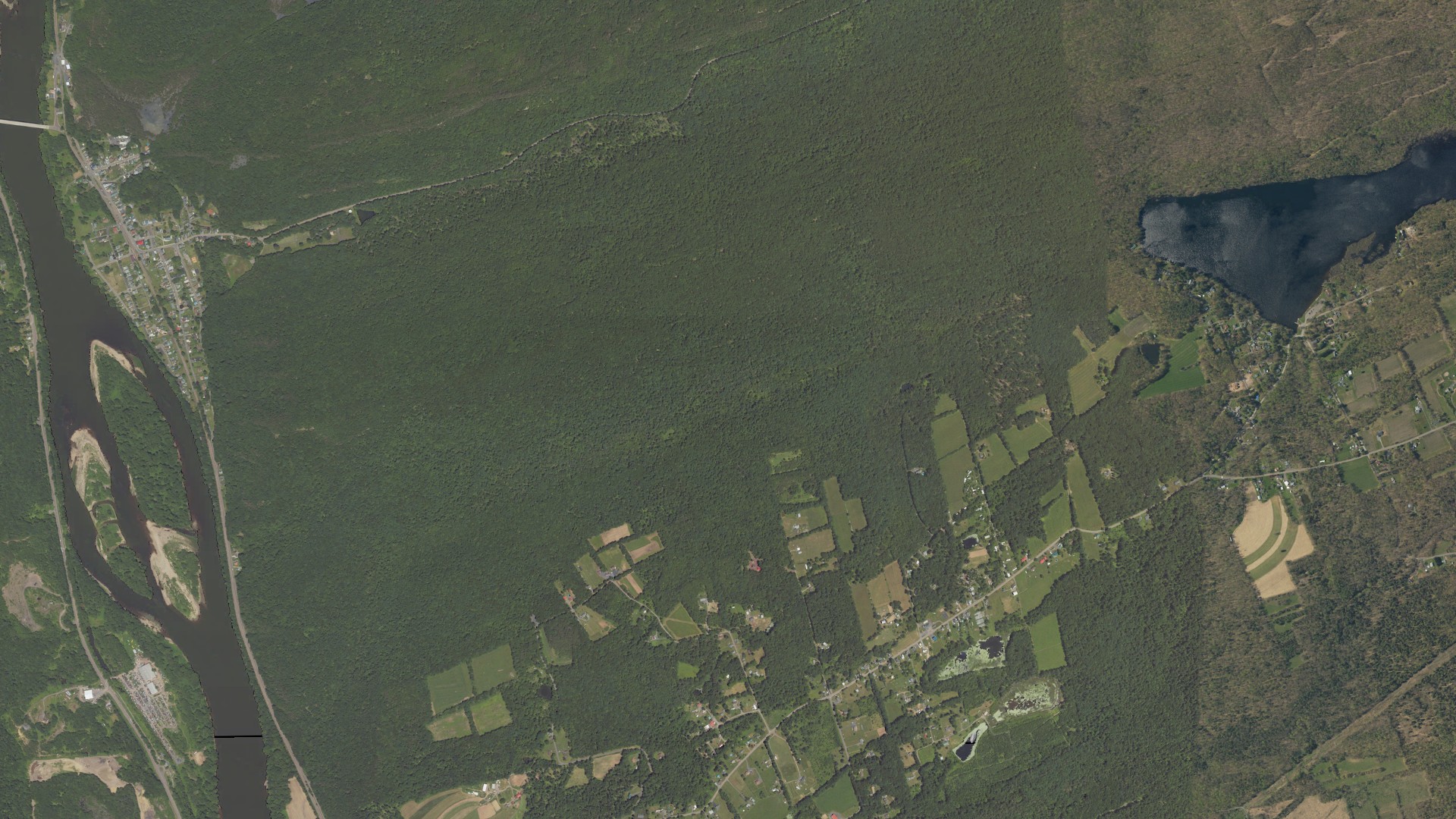 Aerial view of land around Conyngham, Pennsylvania