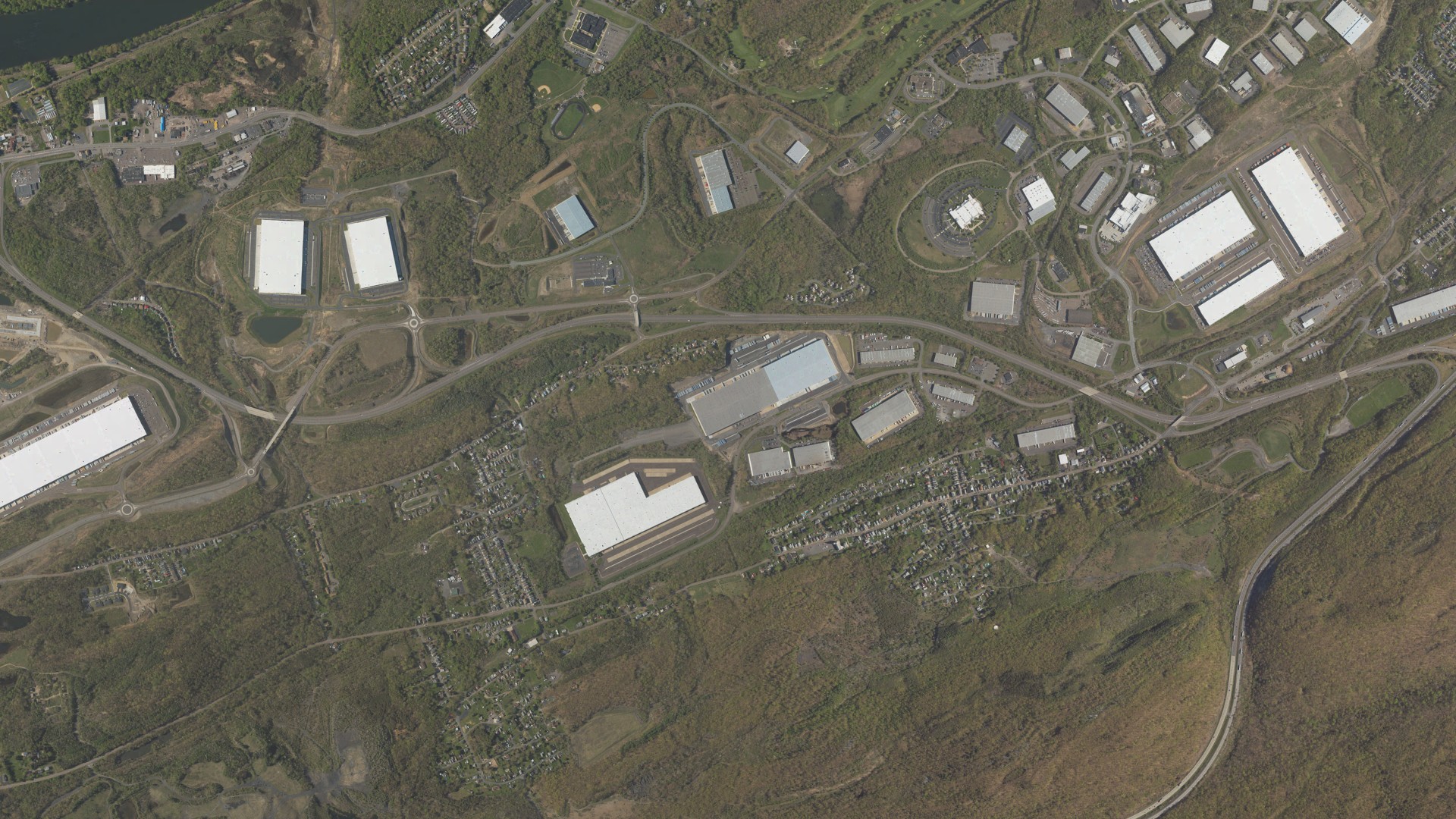 Aerial view of land around Hanover, Pennsylvania