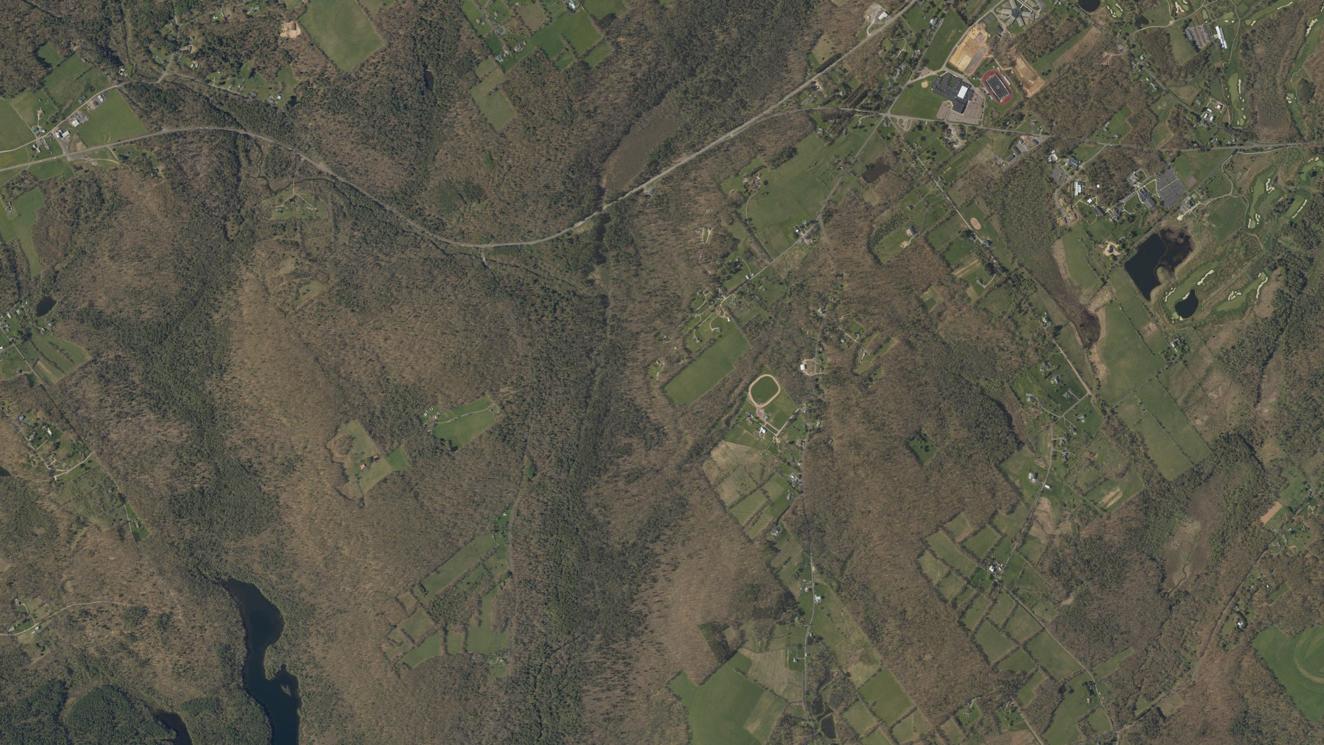 Aerial view of land around Lehman, Pennsylvania
