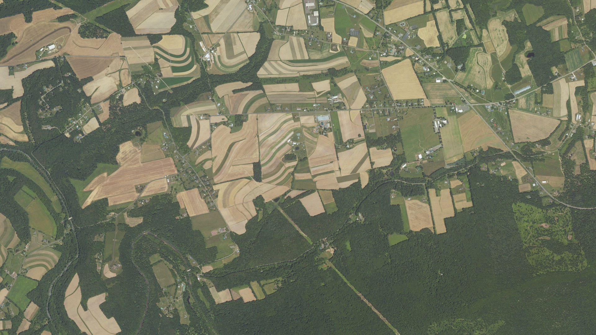 Aerial view of land around Nescopeck, Pennsylvania