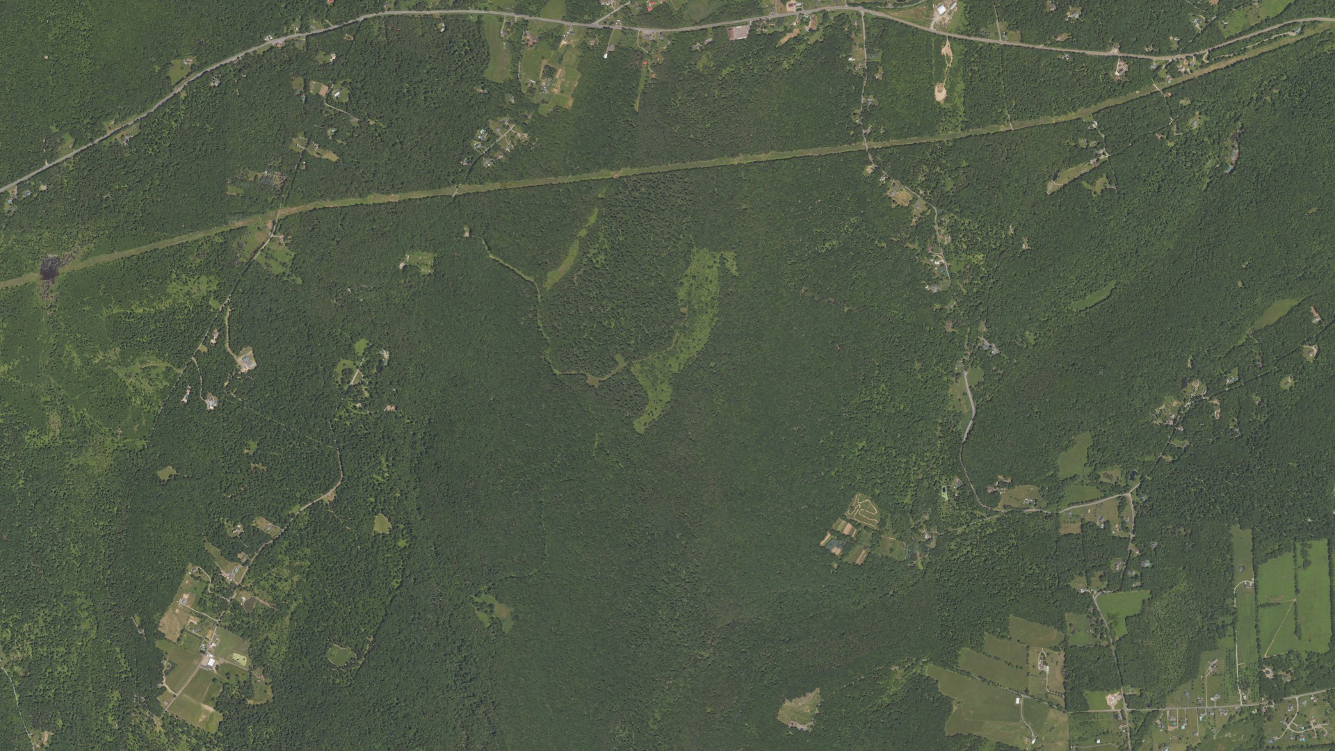 Aerial view of land around Ross, Pennsylvania