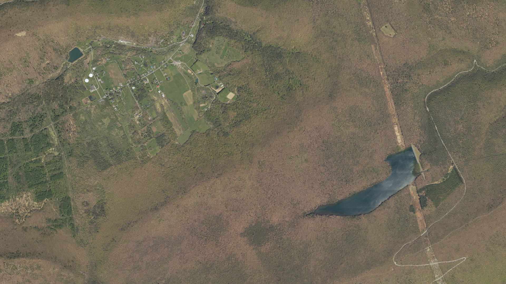 Aerial view of land around Armstrong, Pennsylvania
