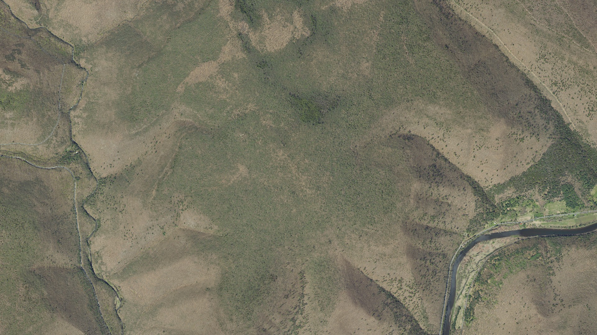 Aerial view of land around Brown, Pennsylvania