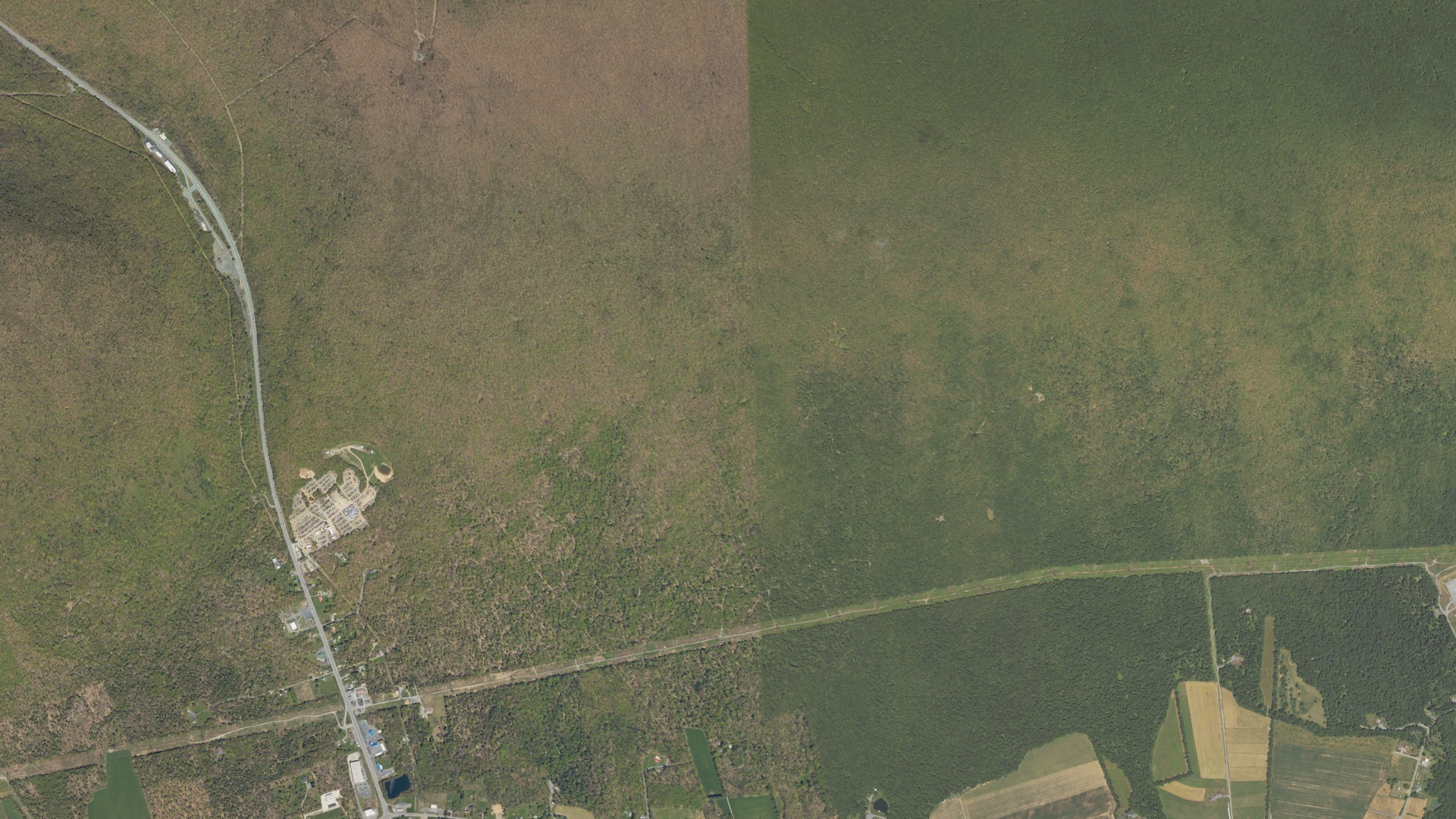 Aerial view of land around Clinton, Pennsylvania