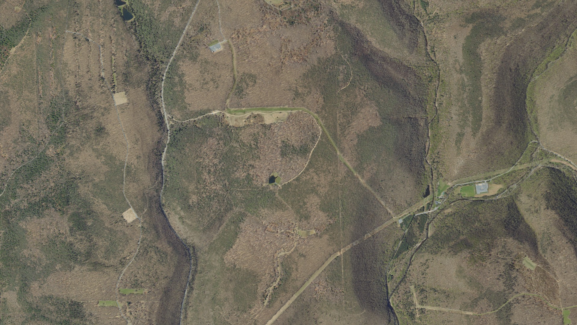Aerial view of land around Pine, Pennsylvania