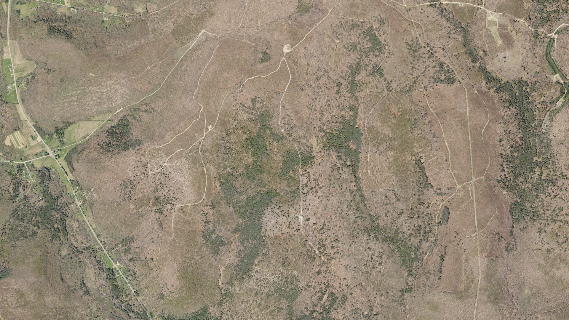 Aerial view of land around Norwich, Pennsylvania