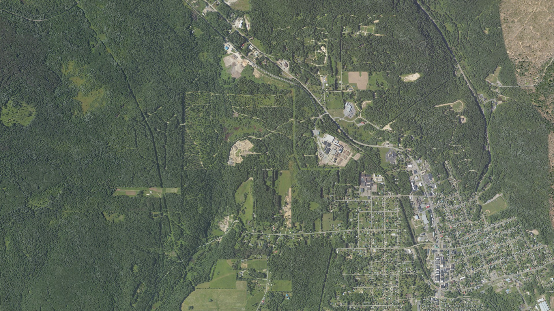 Aerial view of land around Wetmore, Pennsylvania