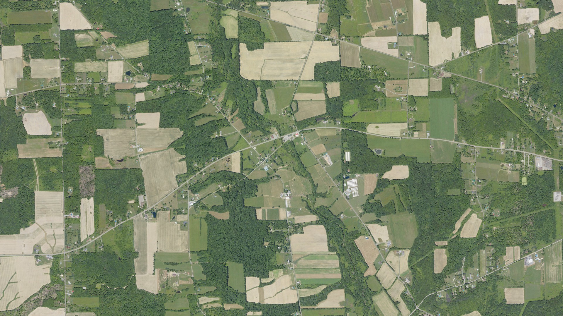 Aerial view of land around West Salem, Pennsylvania