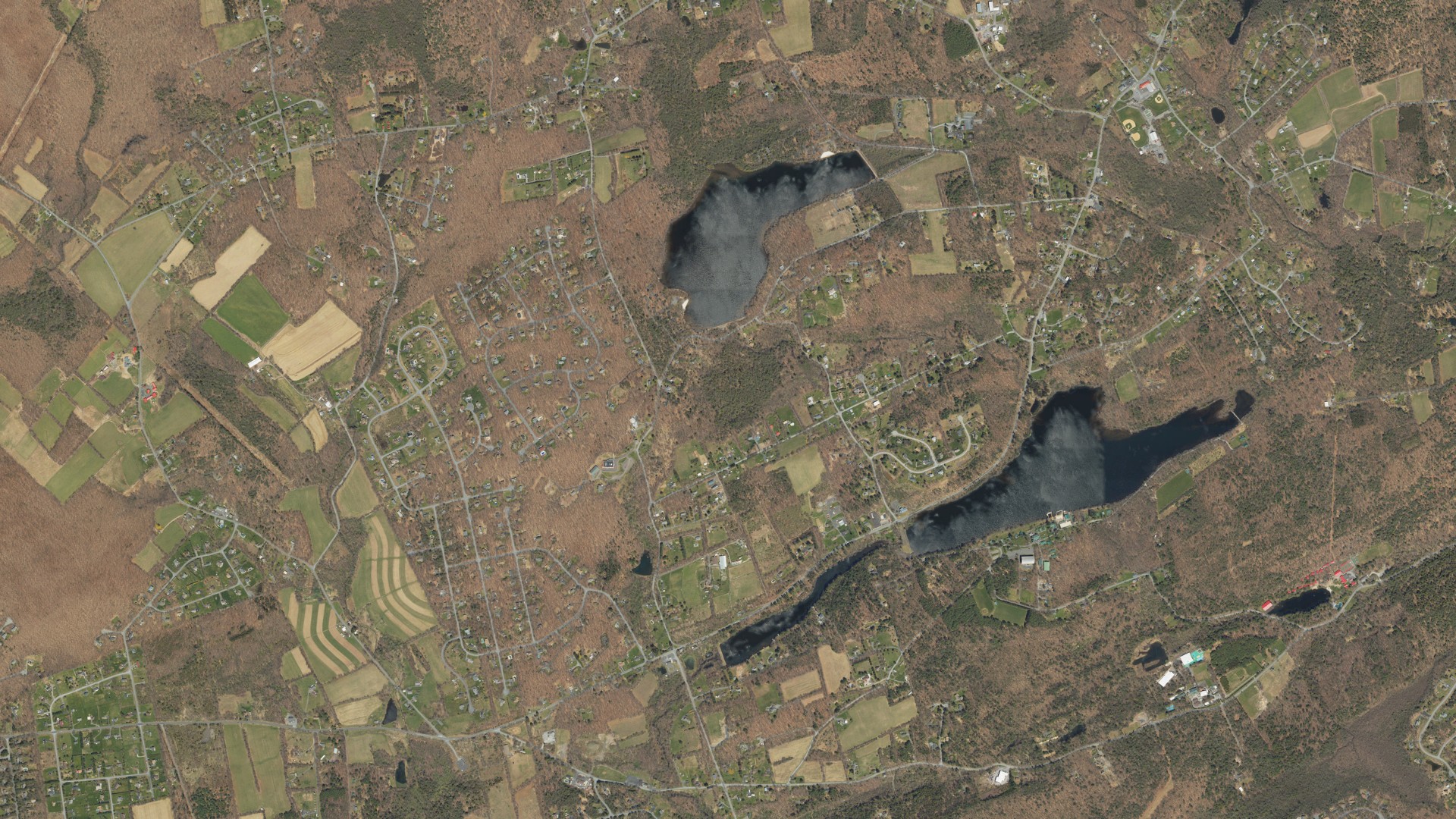 Aerial view of land around Jackson, Pennsylvania