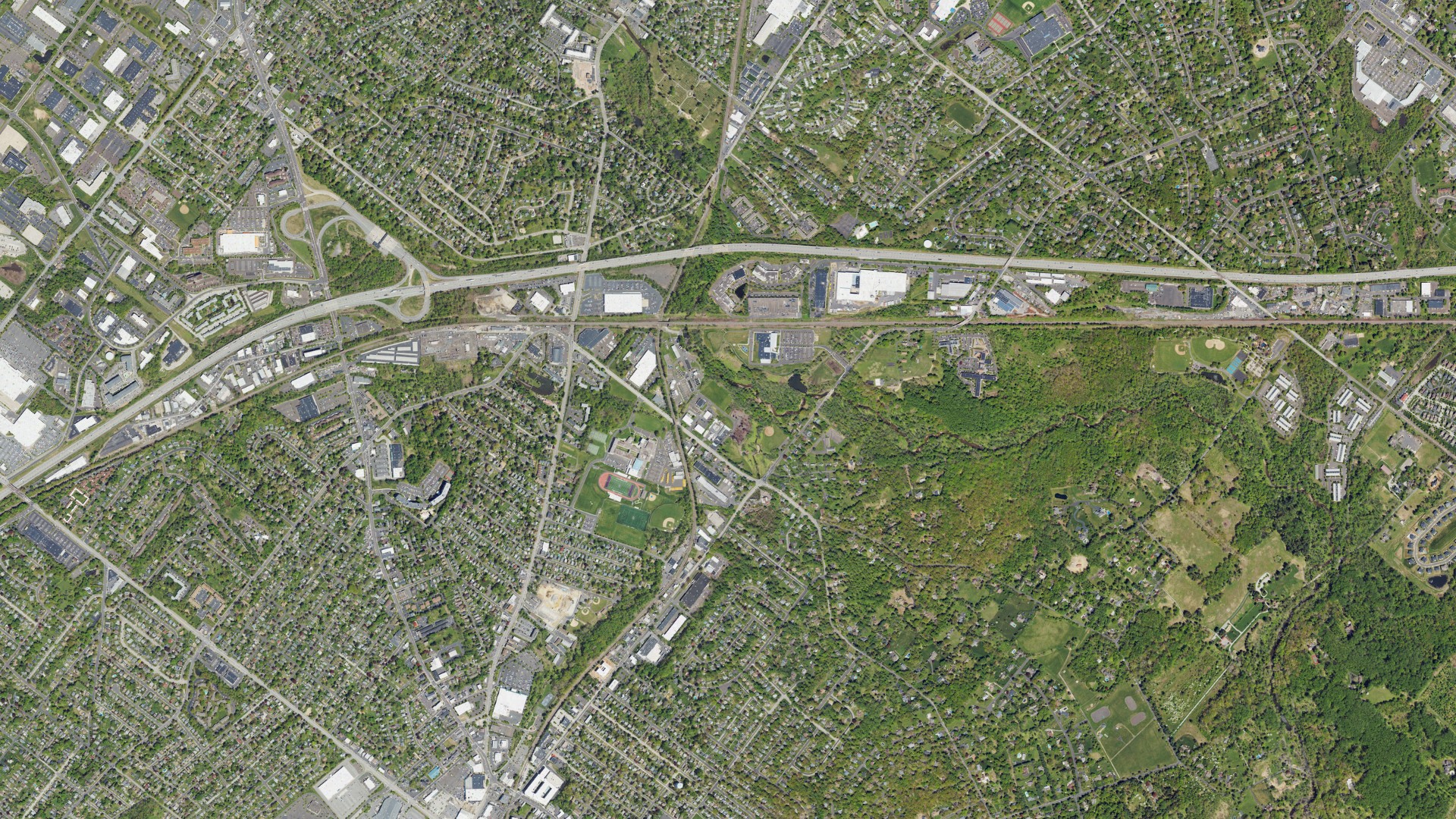 Aerial view of land around Upper Moreland, Pennsylvania
