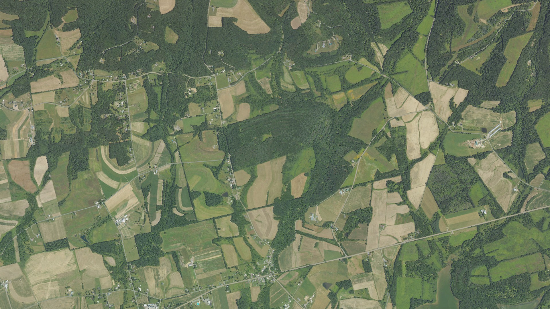 Aerial view of land around Anthony, Pennsylvania