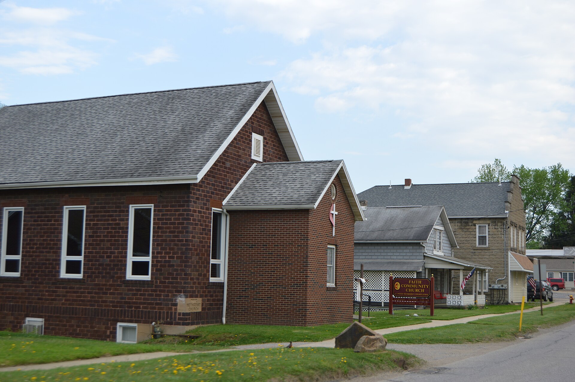 A collection of buildings on the eastern side of Main Street (Pennsylvania Route 268) north of Firehouse Drive in Bruin, Pennsylvania, United States.
