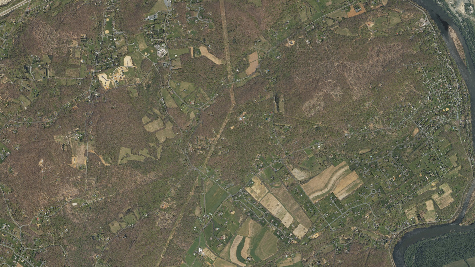 Aerial view of land around Williams, Pennsylvania