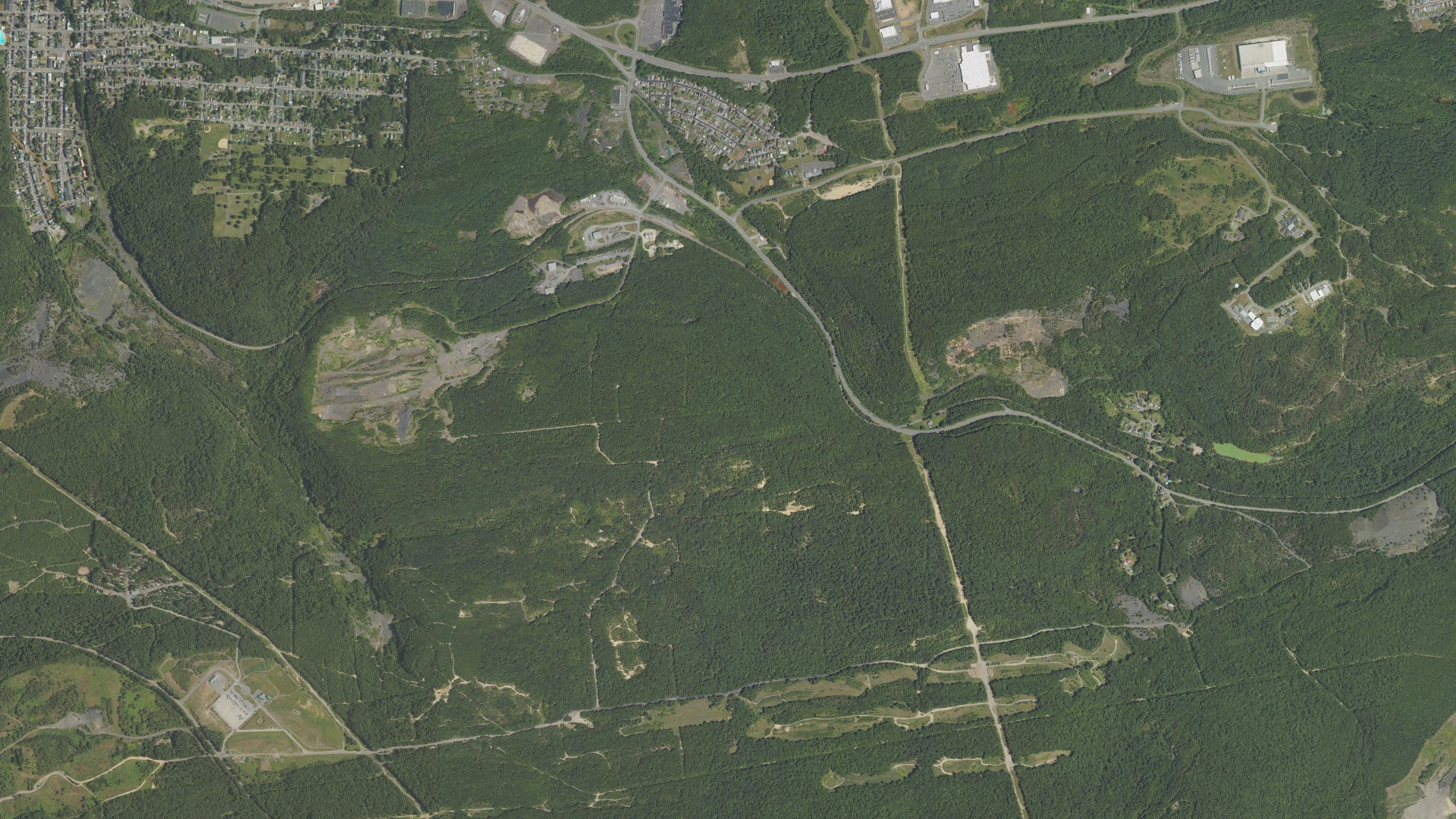 Aerial view of land around Coal, Pennsylvania
