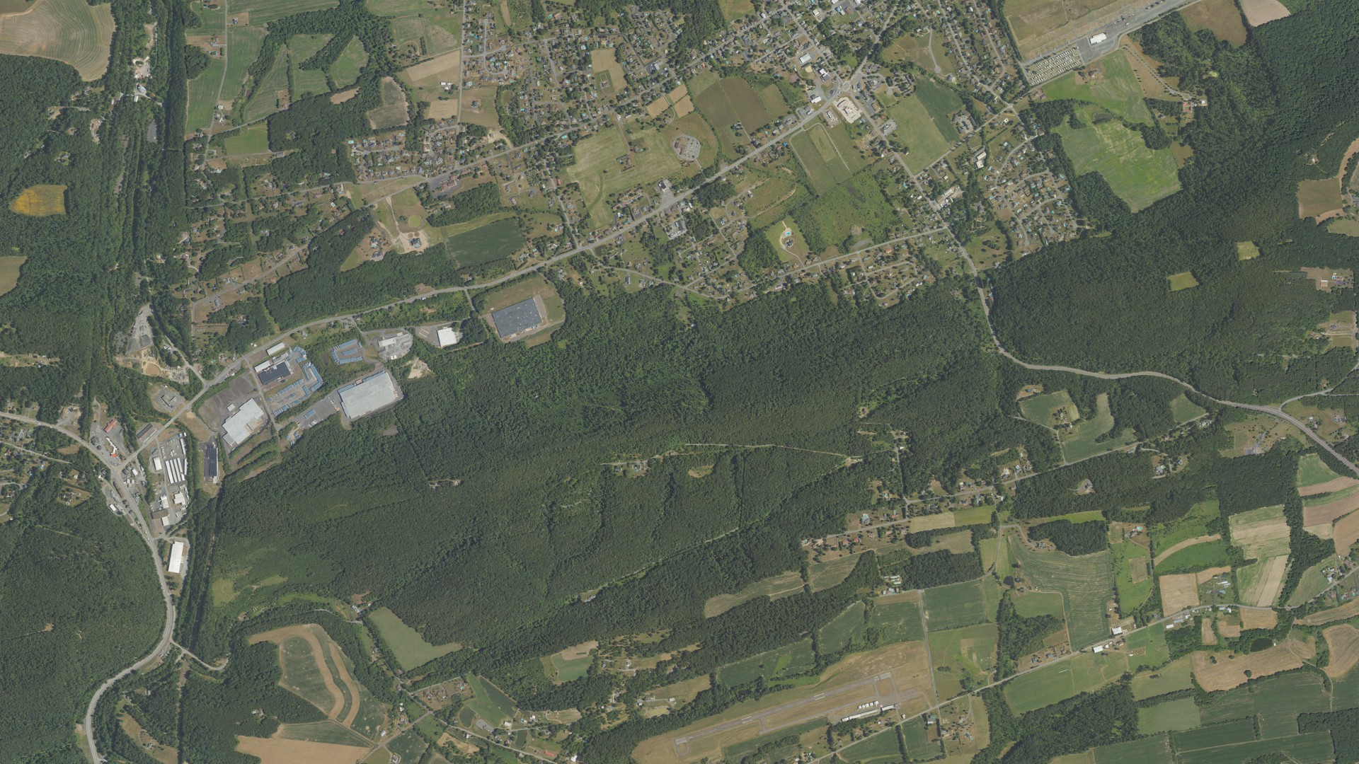 Aerial view of land around Ralpho, Pennsylvania