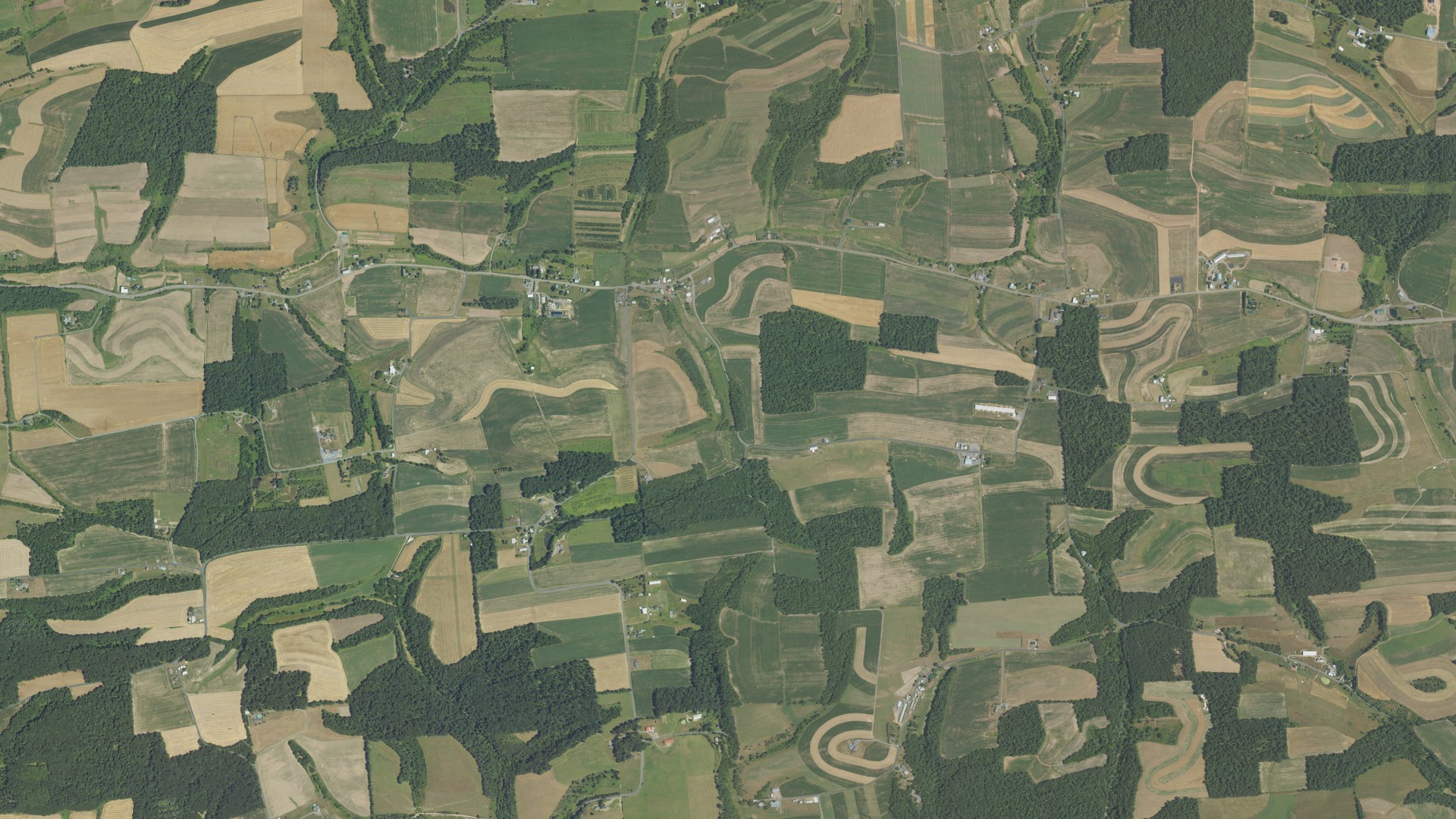 Aerial view of land around Upper Mahanoy, Pennsylvania