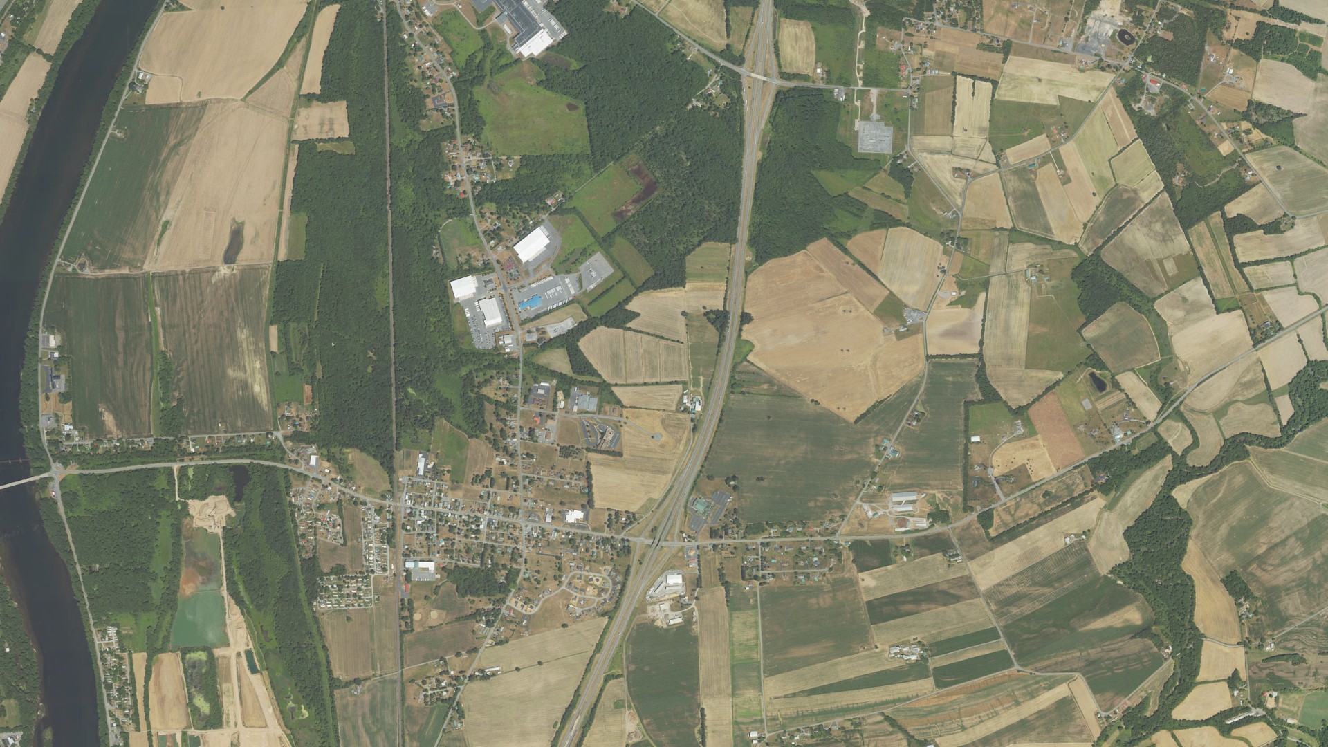 Aerial view of land around West Chillisquaque, Pennsylvania