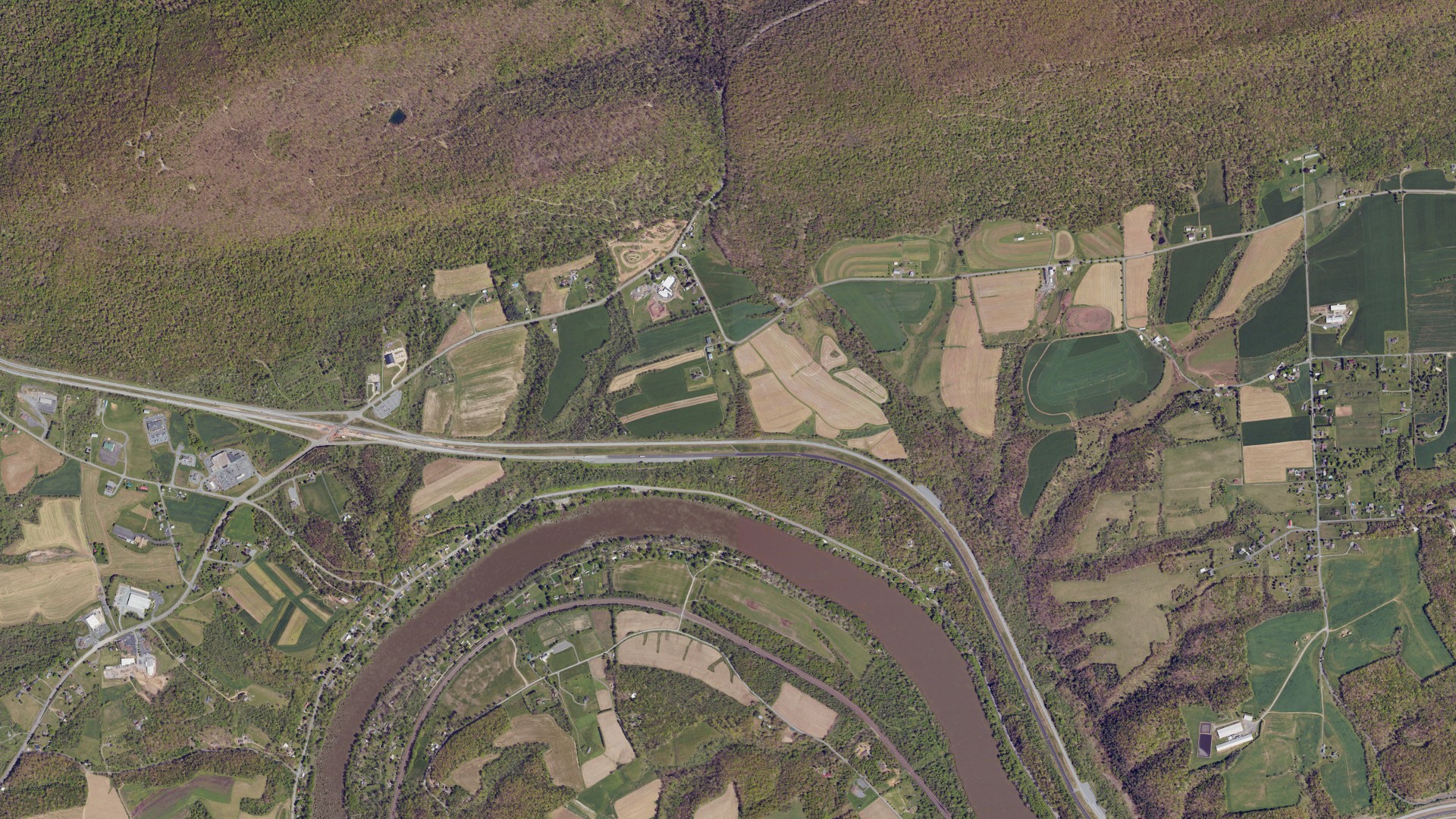 Aerial view of land around Howe, Pennsylvania