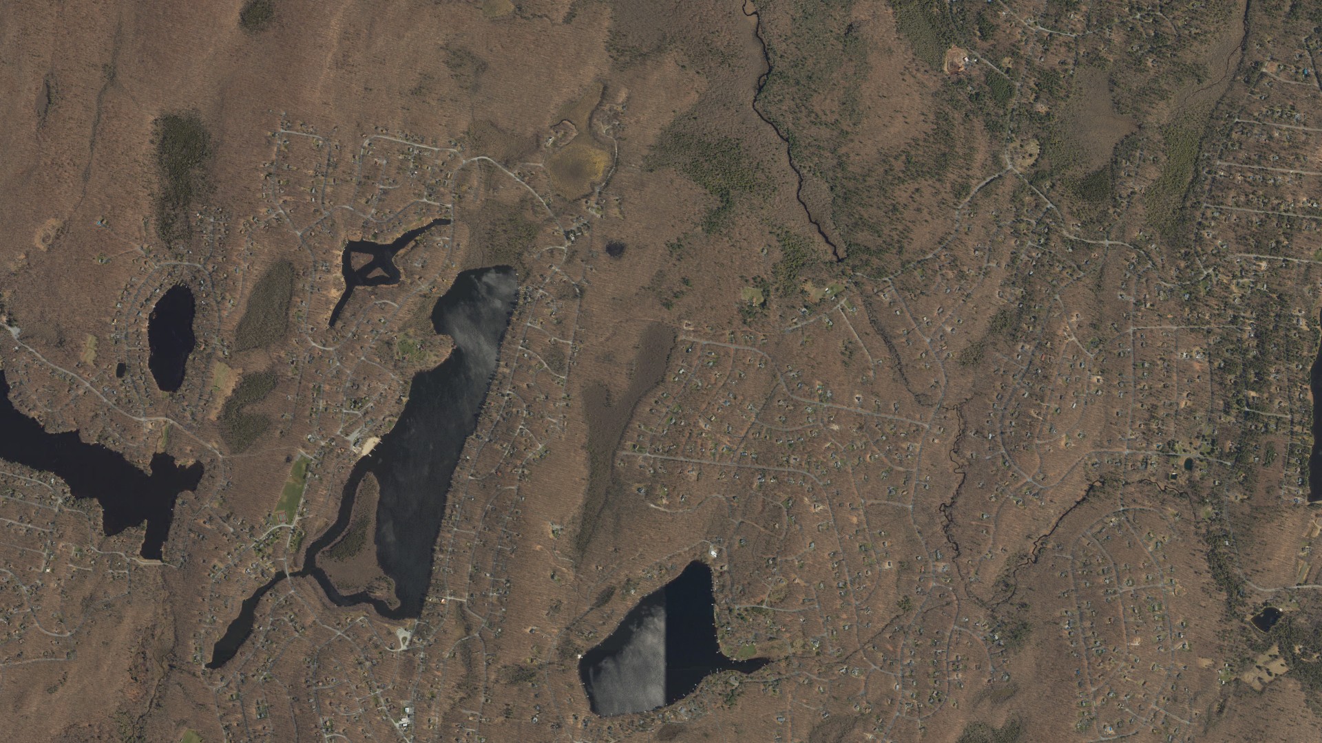 Aerial view of land around Dingman, Pennsylvania