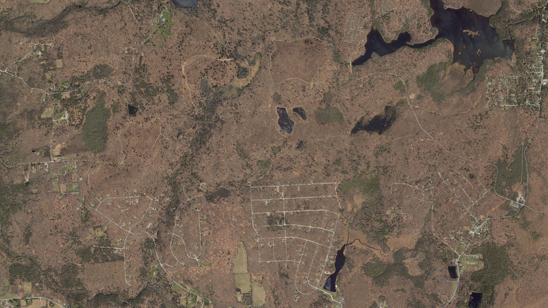 Aerial view of land around Greene, Pennsylvania