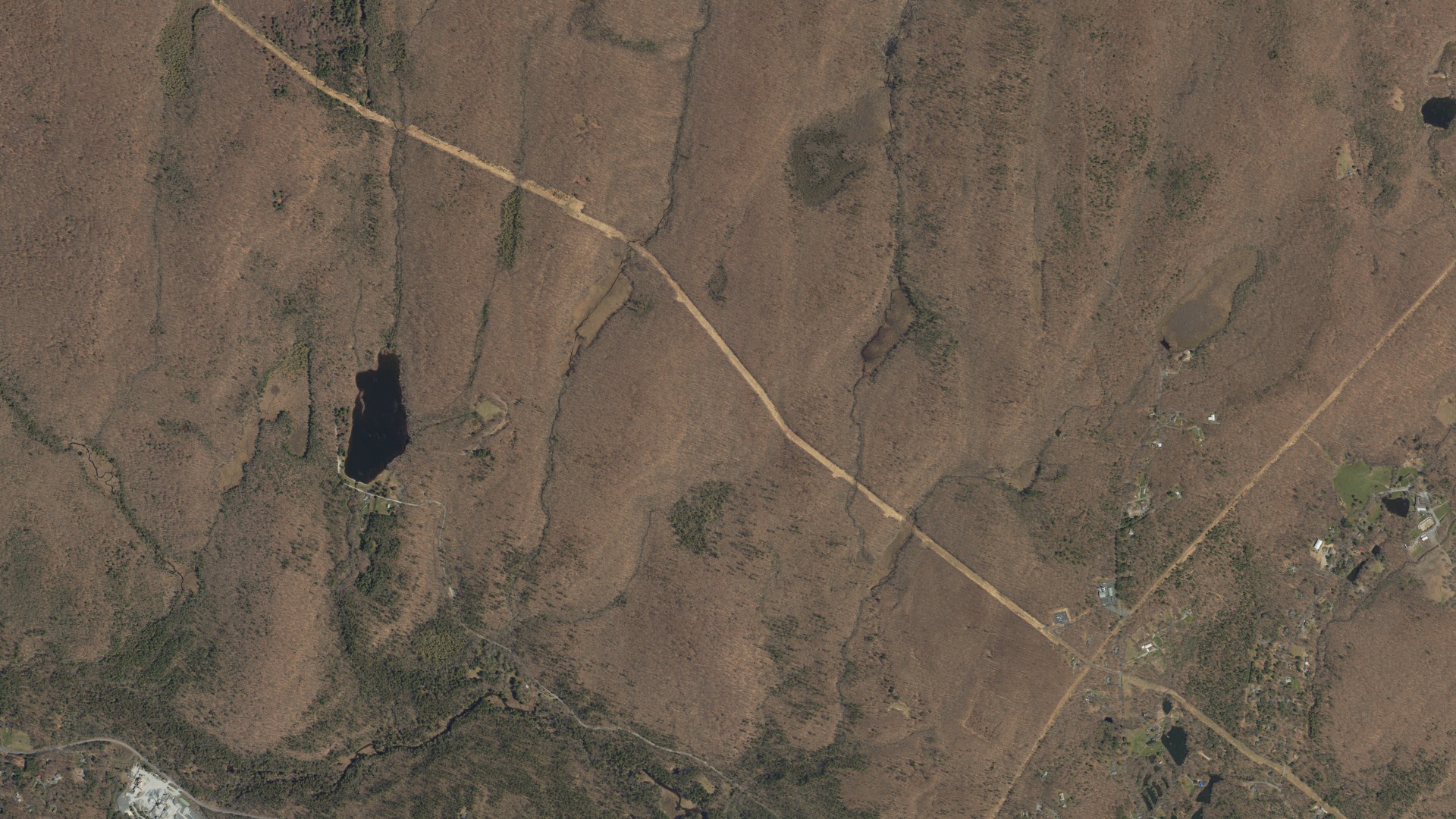 Aerial view of land around Milford, Pennsylvania