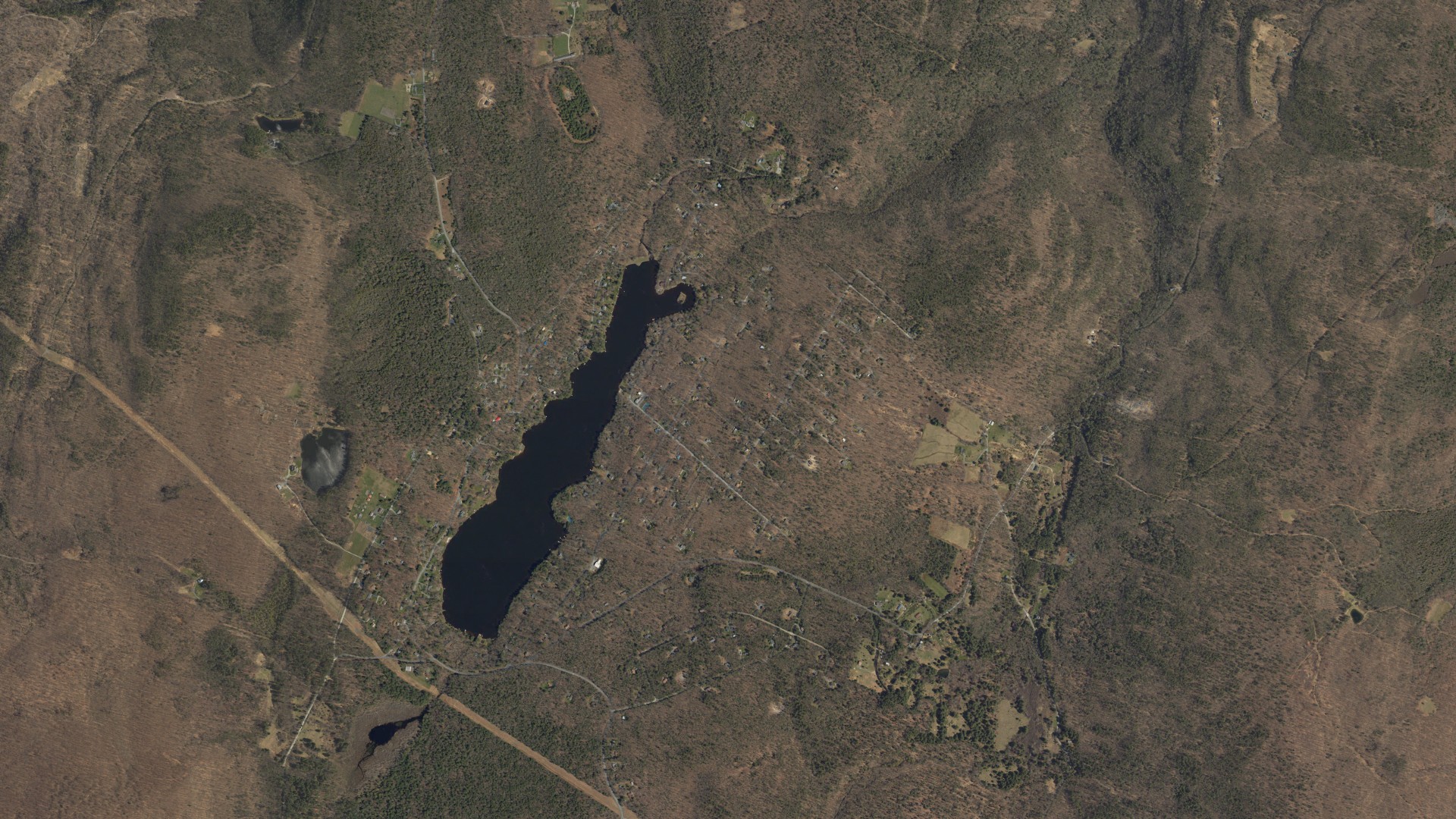 Aerial view of land around Shohola, Pennsylvania