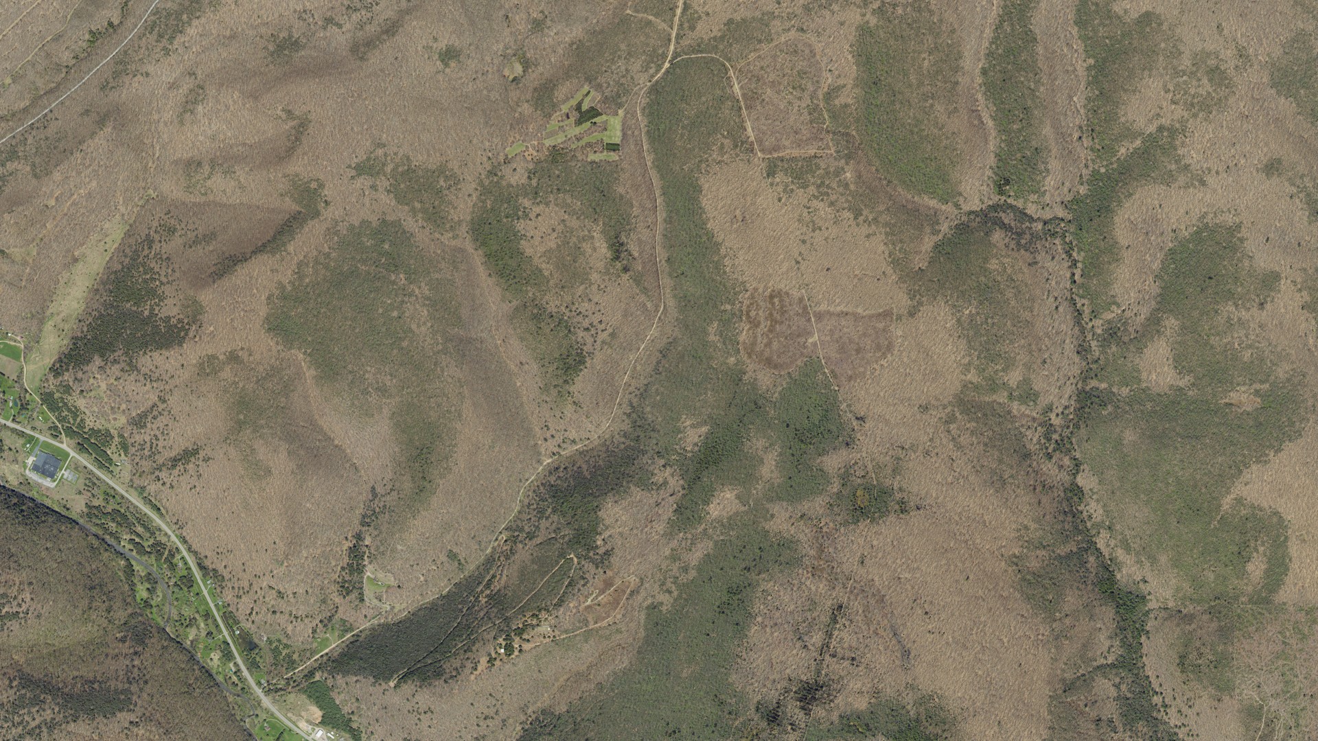 Aerial view of land around Pike, Pennsylvania