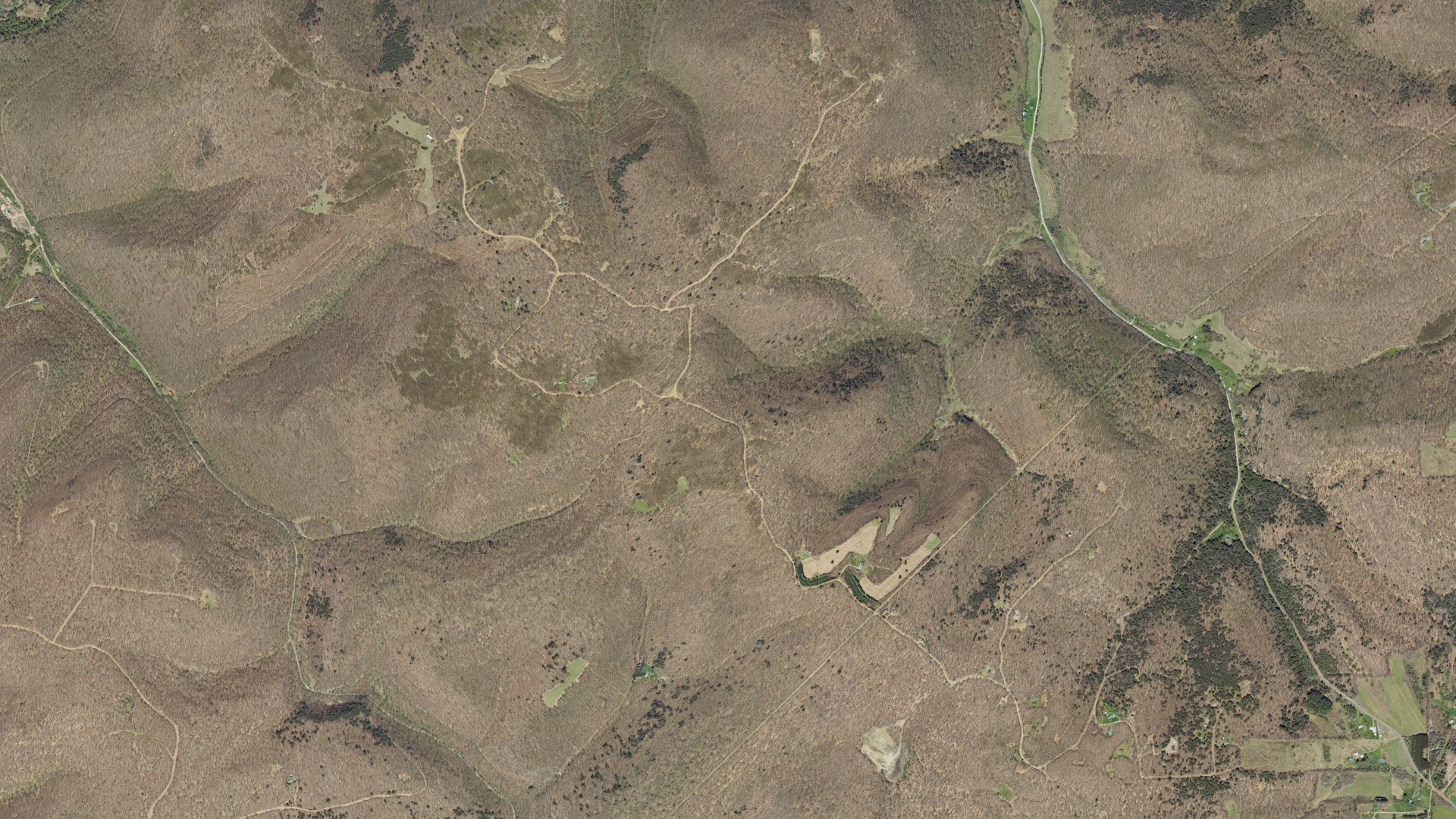 Natural-color aerial photograph of land around West Branch, Pennsylvania