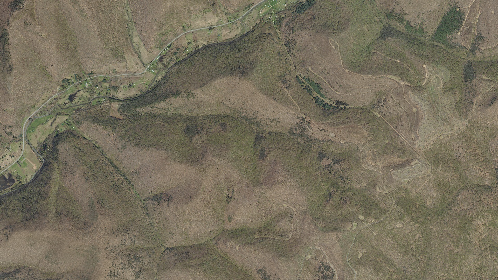 Aerial view of land around Wharton, Pennsylvania