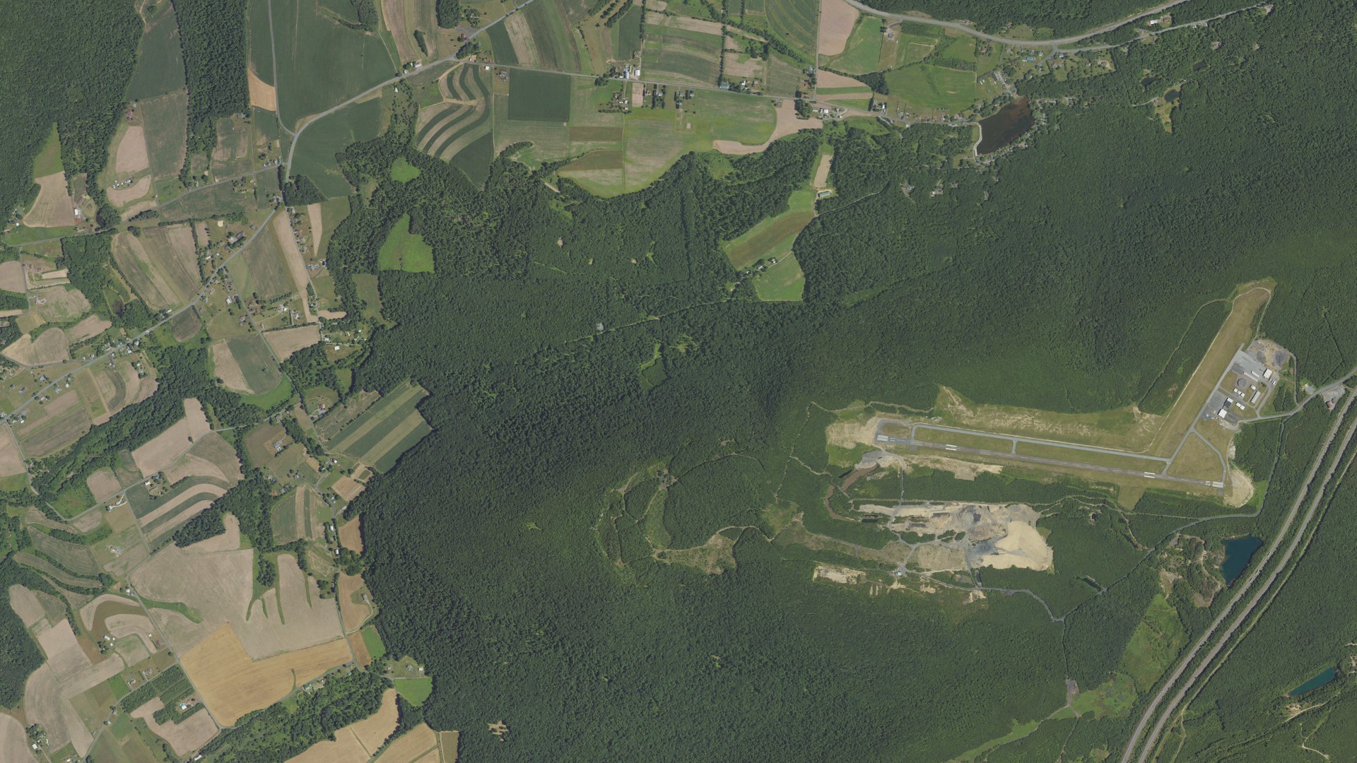 Aerial view of land around Barry, Pennsylvania