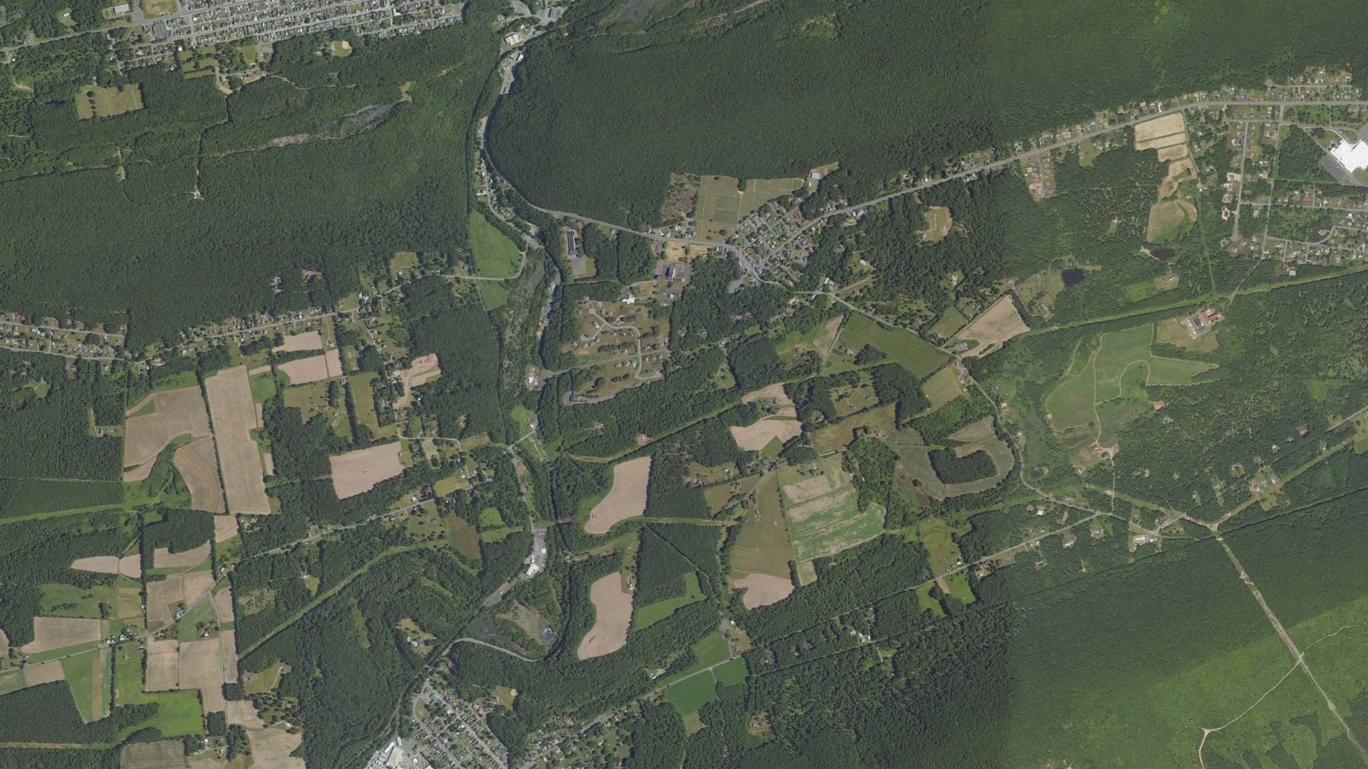 Aerial view of land around Butler, Pennsylvania