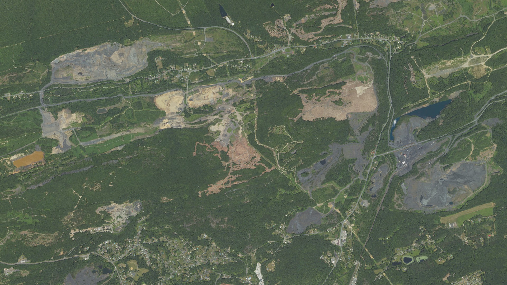 Aerial view of land around Cass, Pennsylvania