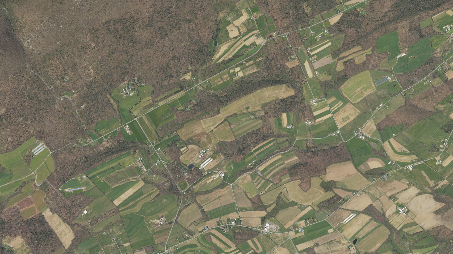 Aerial view of land around West Beaver, Pennsylvania