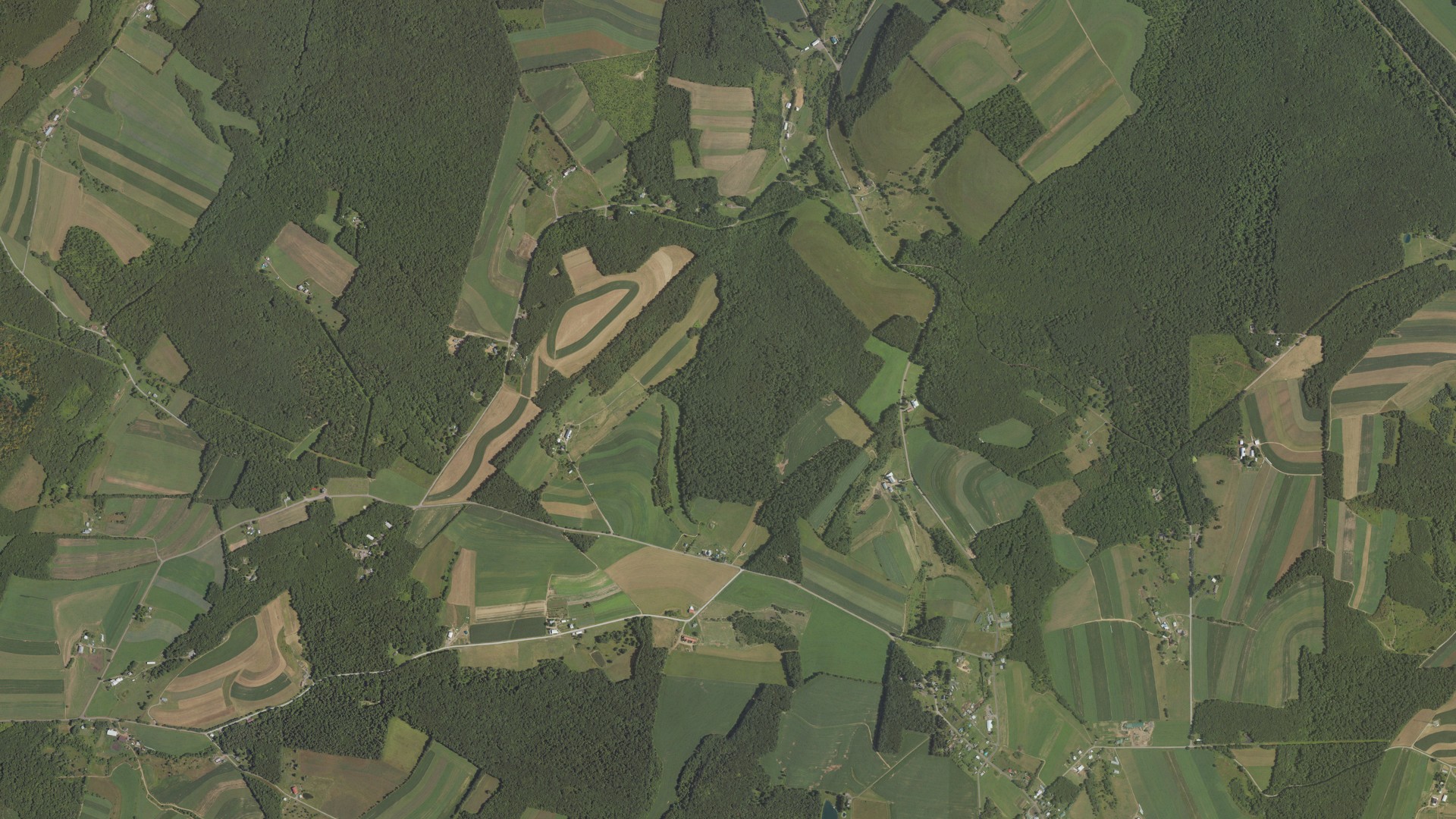 Aerial view of land around Greenville, Pennsylvania