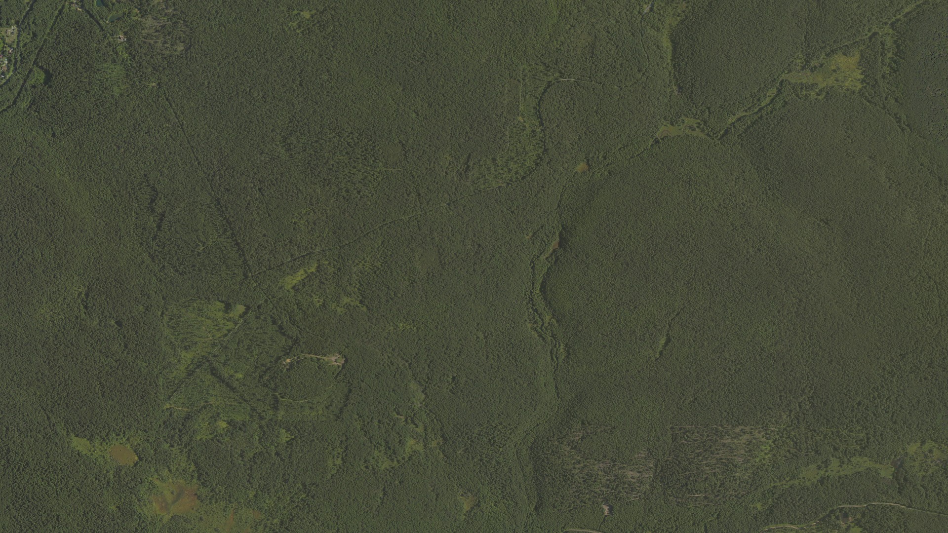 Natural-color aerial photograph of land around Ogle, Pennsylvania