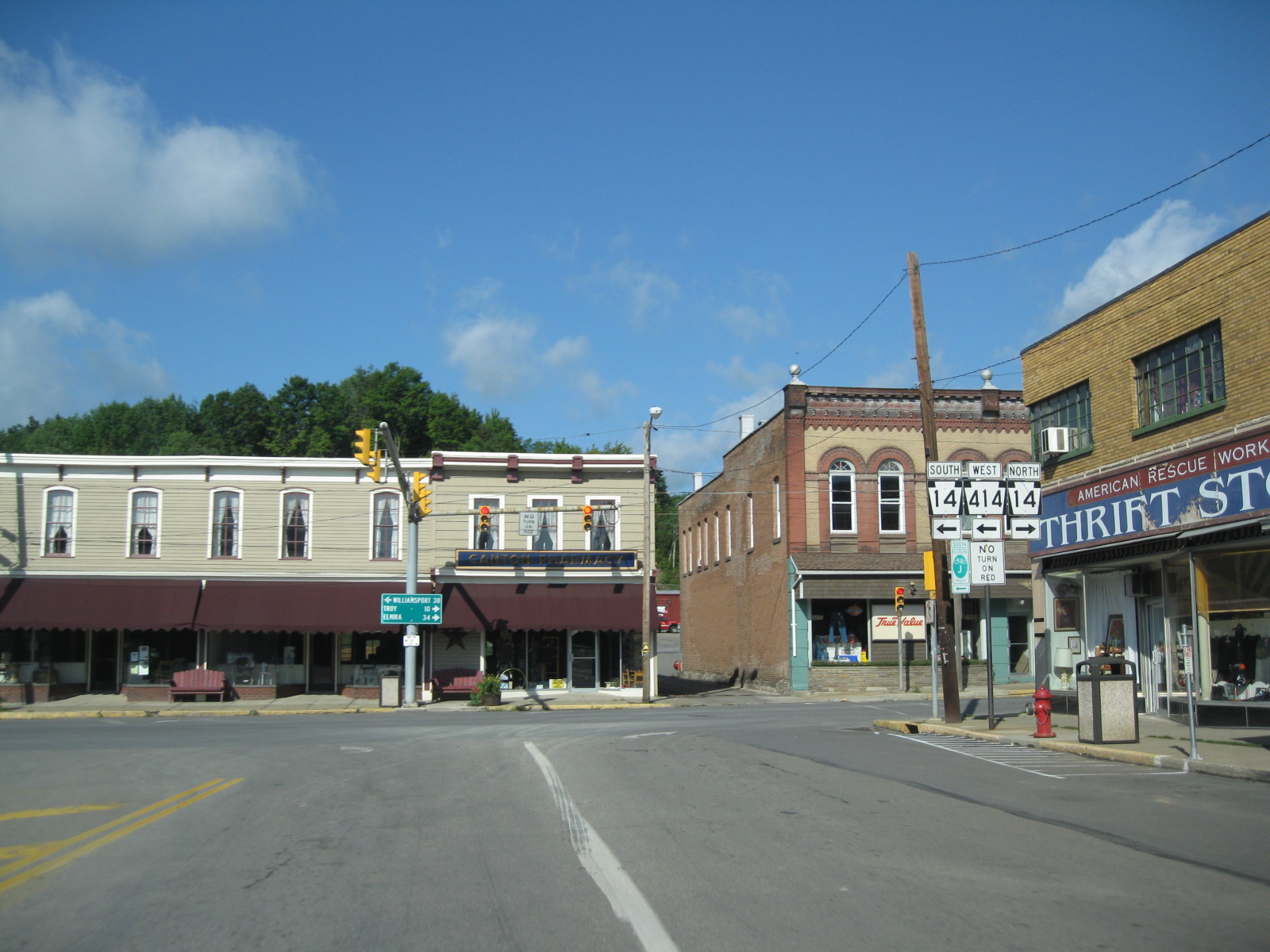 Downtown streets in Canton, Pennsylvania
