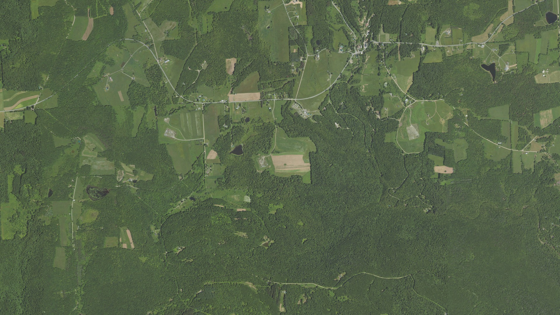 Aerial view of land around Fox, Pennsylvania