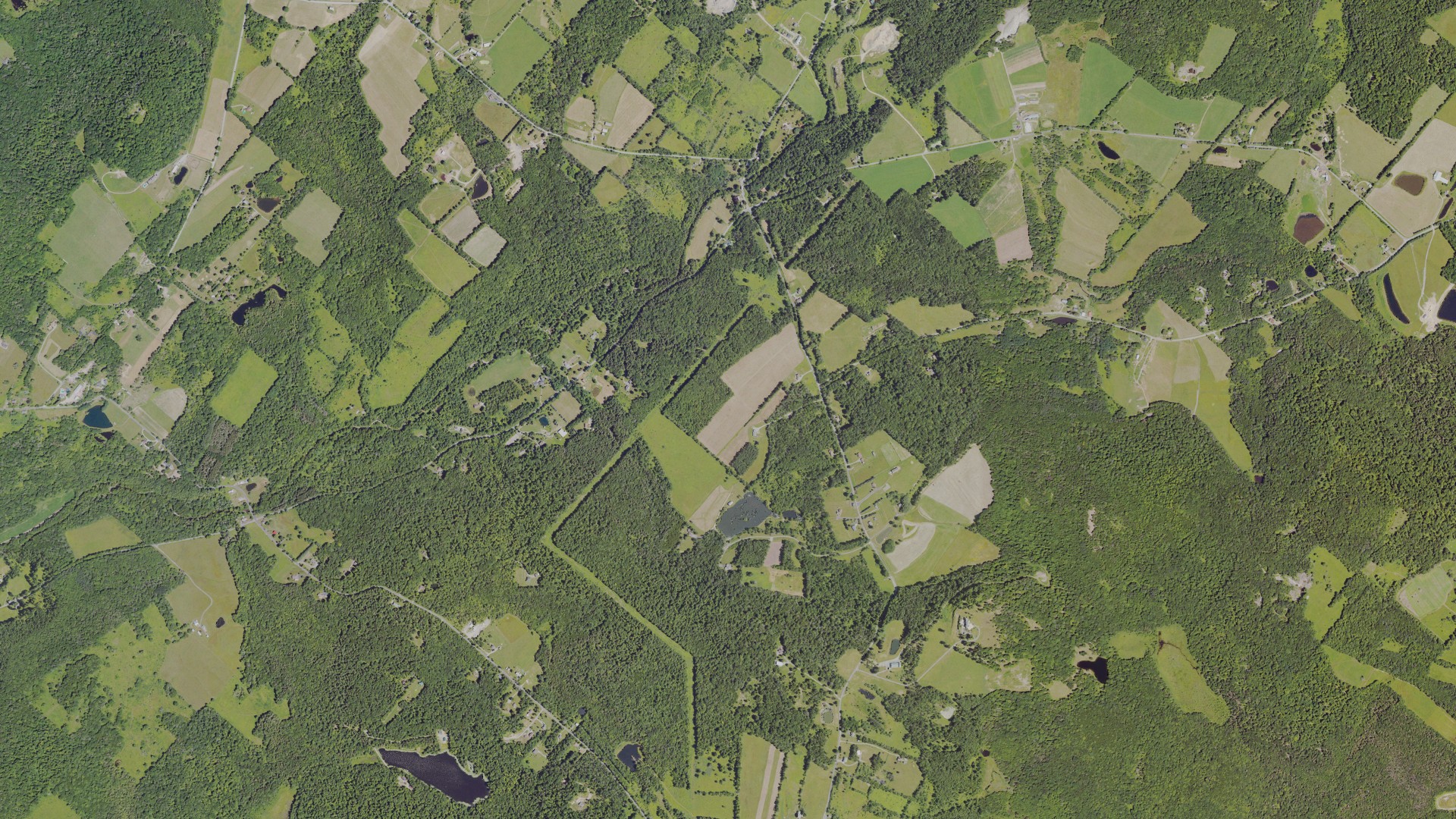 Aerial view of land around Clifford, Pennsylvania