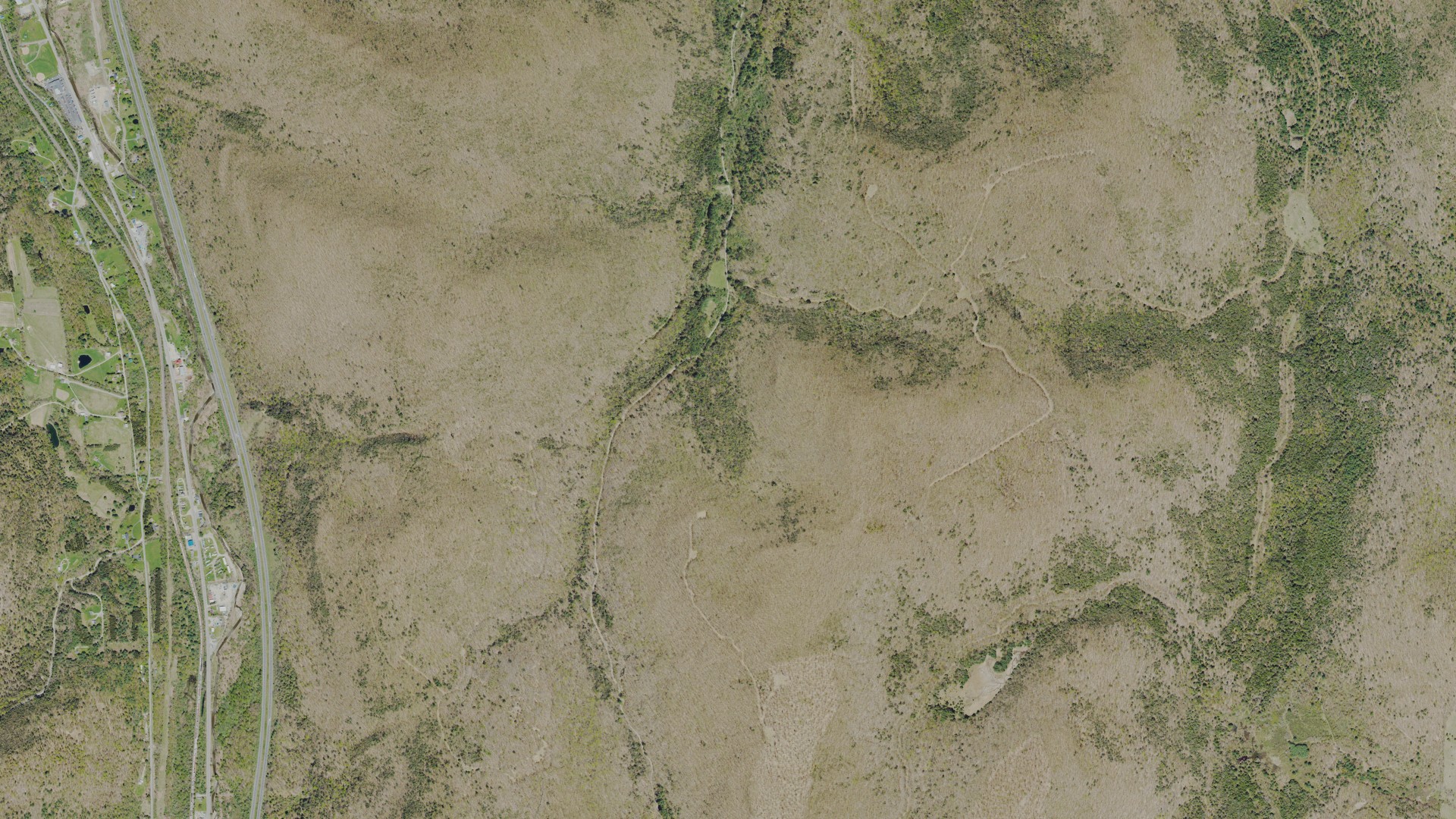 Aerial view of land around Great Bend, Pennsylvania