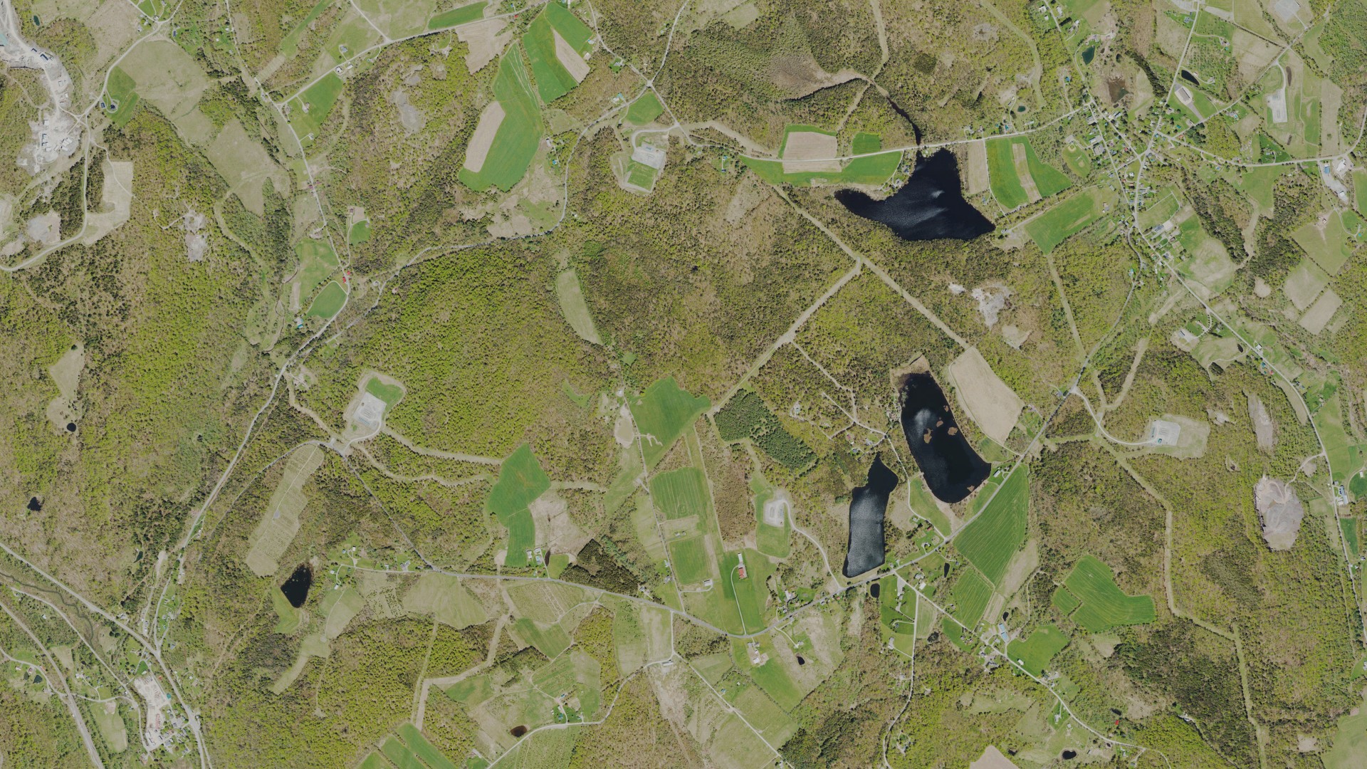 Aerial view of land around Harford, Pennsylvania