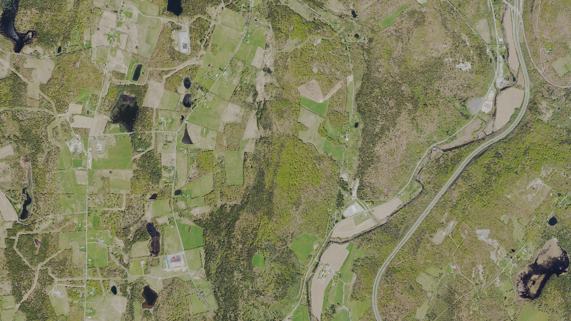 Aerial view of land around Lenox, Pennsylvania