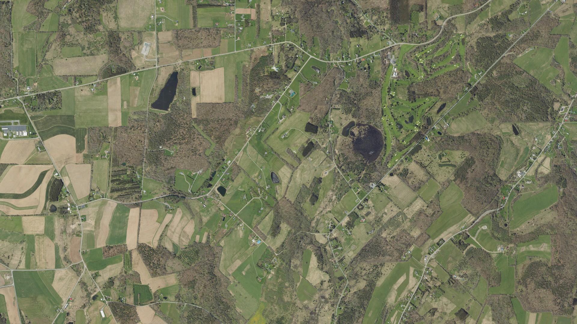 Aerial view of land around Delmar, Pennsylvania