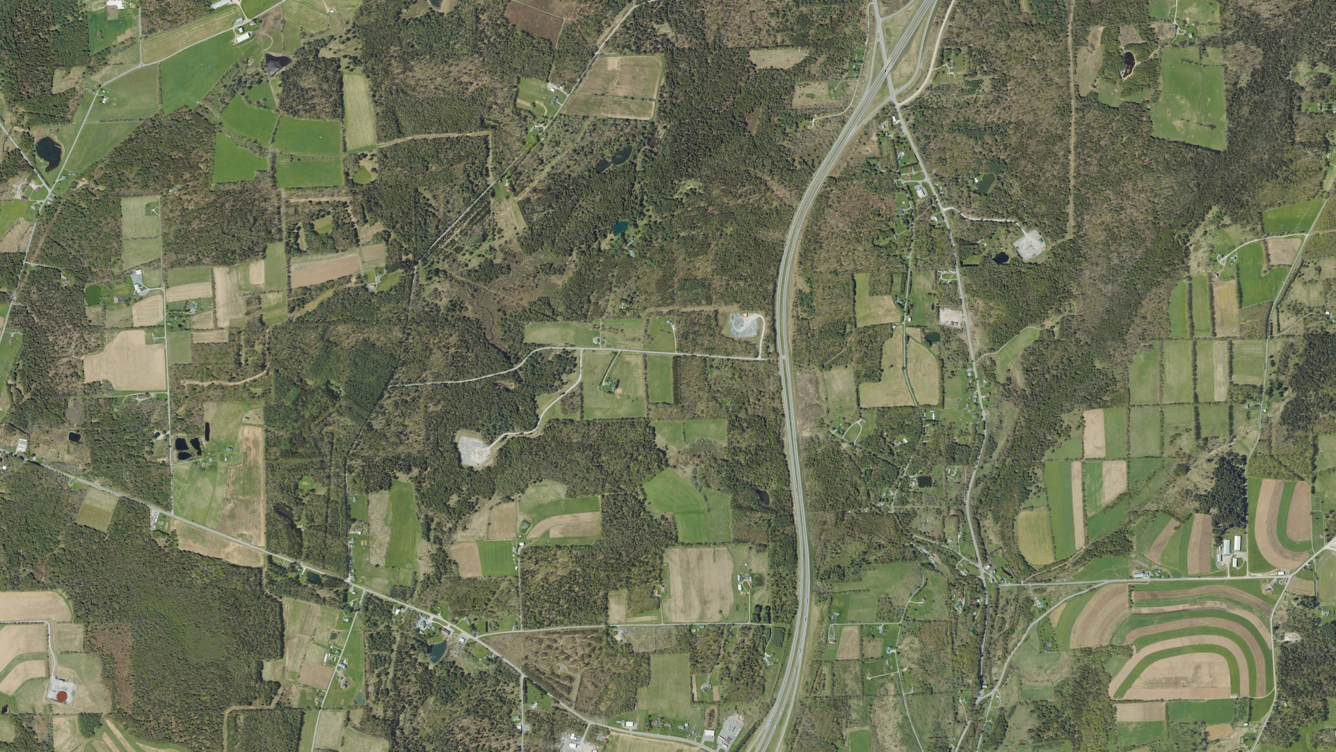 Aerial view of land around Liberty, Pennsylvania