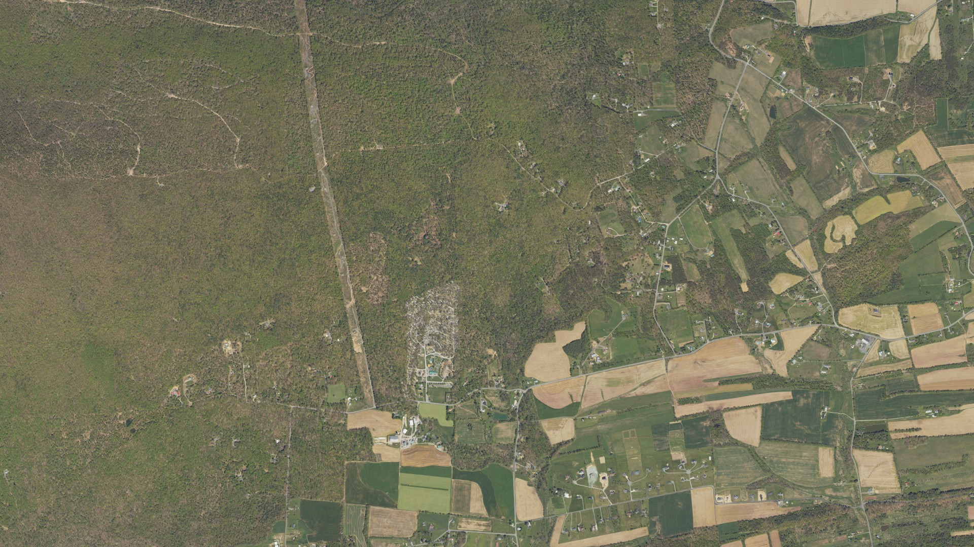 Aerial view of land around White Deer, Pennsylvania