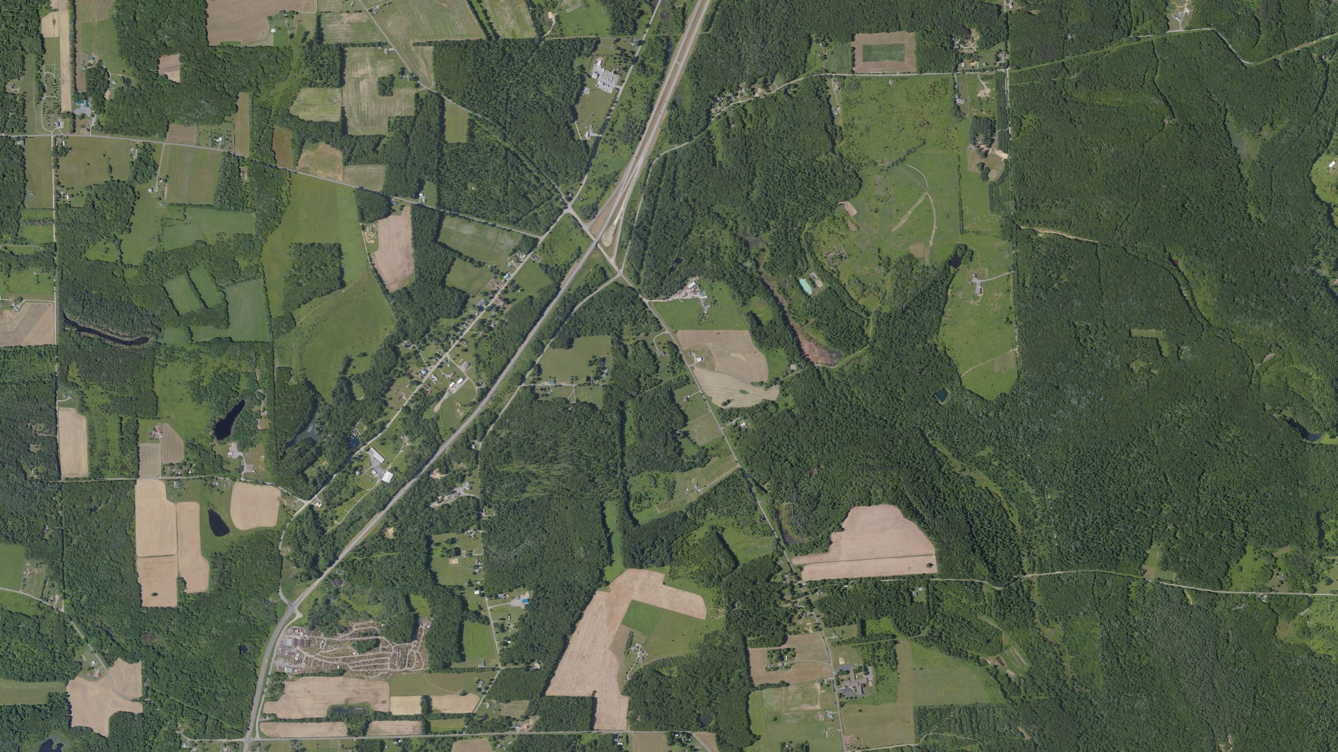 Aerial view of land around Irwin, Pennsylvania