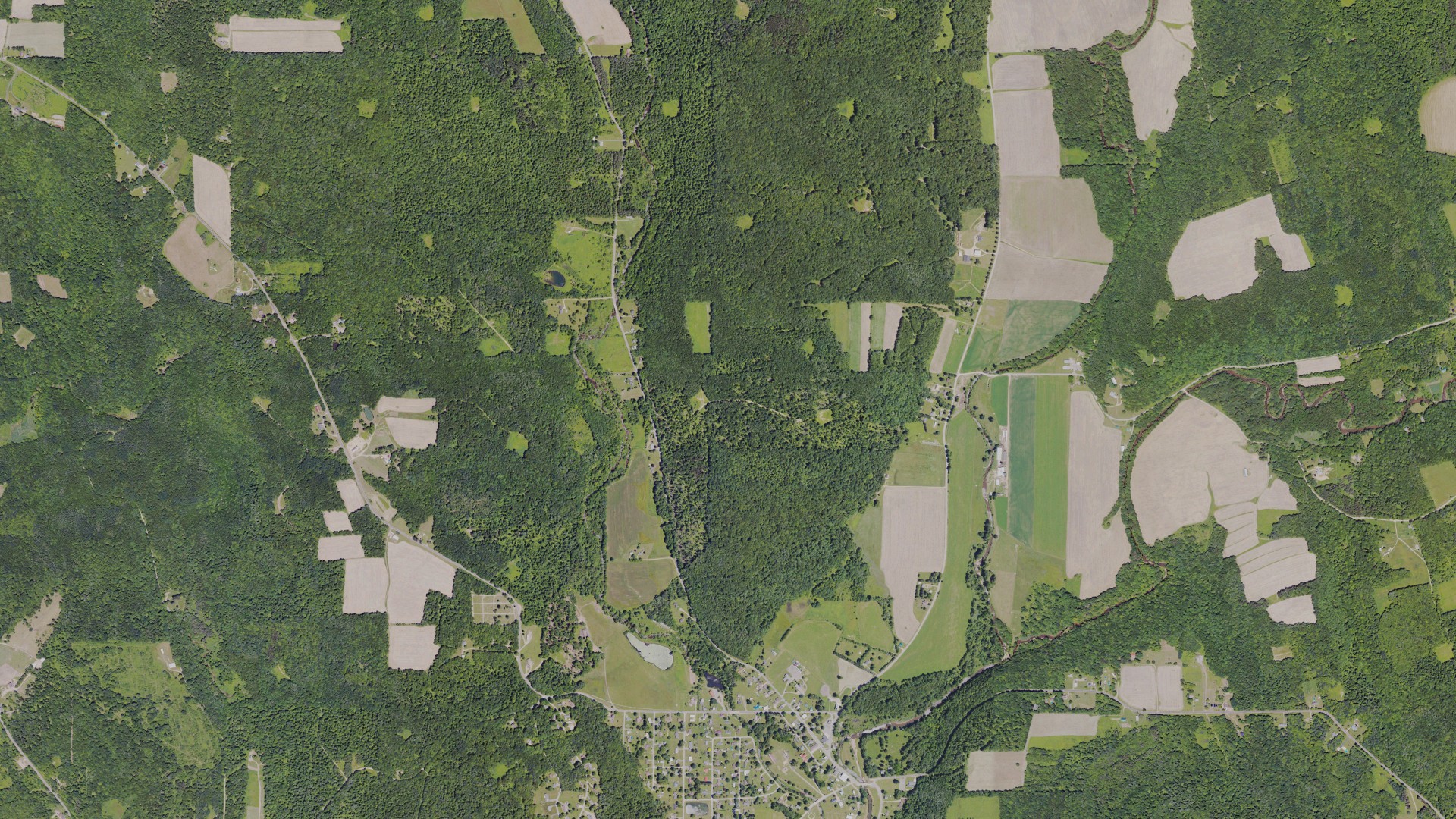 Aerial view of land around Jackson, Pennsylvania