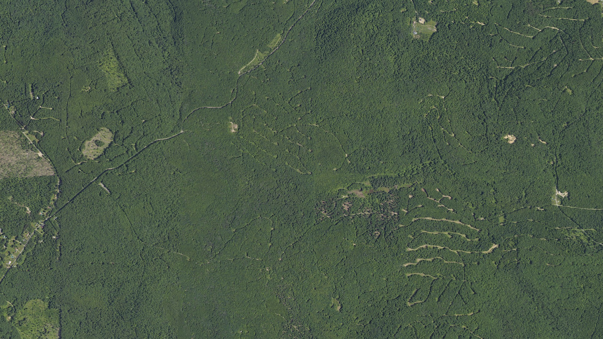 Aerial view of land around Pleasant, Pennsylvania