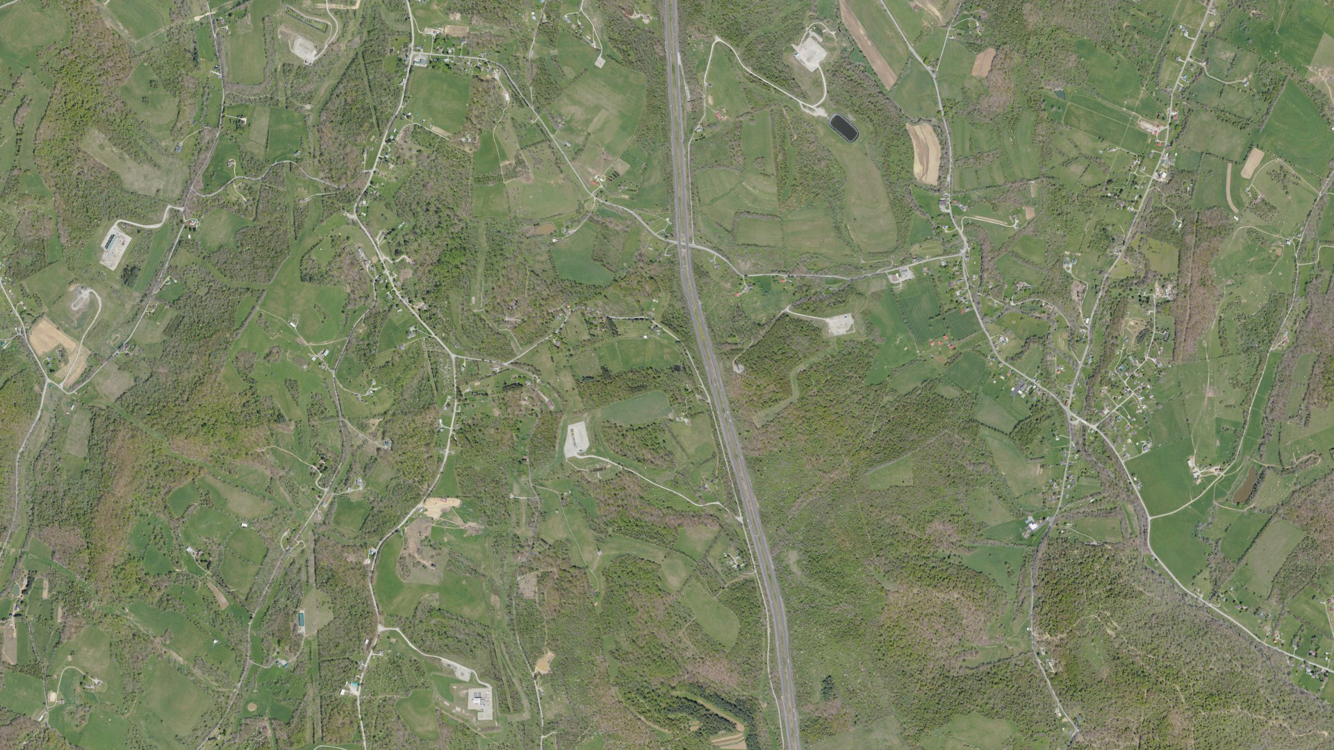 Aerial view of land around Amwell, Pennsylvania