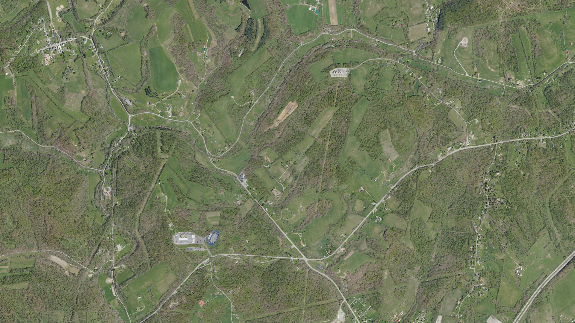 Aerial view of land around Buffalo, Pennsylvania