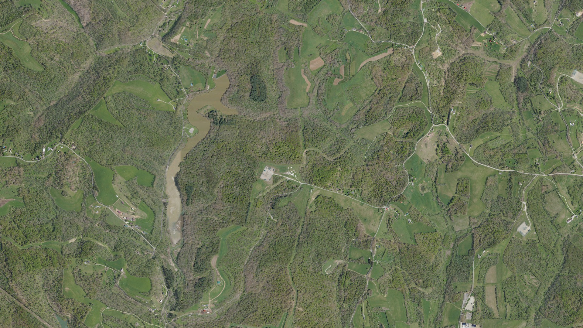 Aerial view of land around Donegal, Pennsylvania